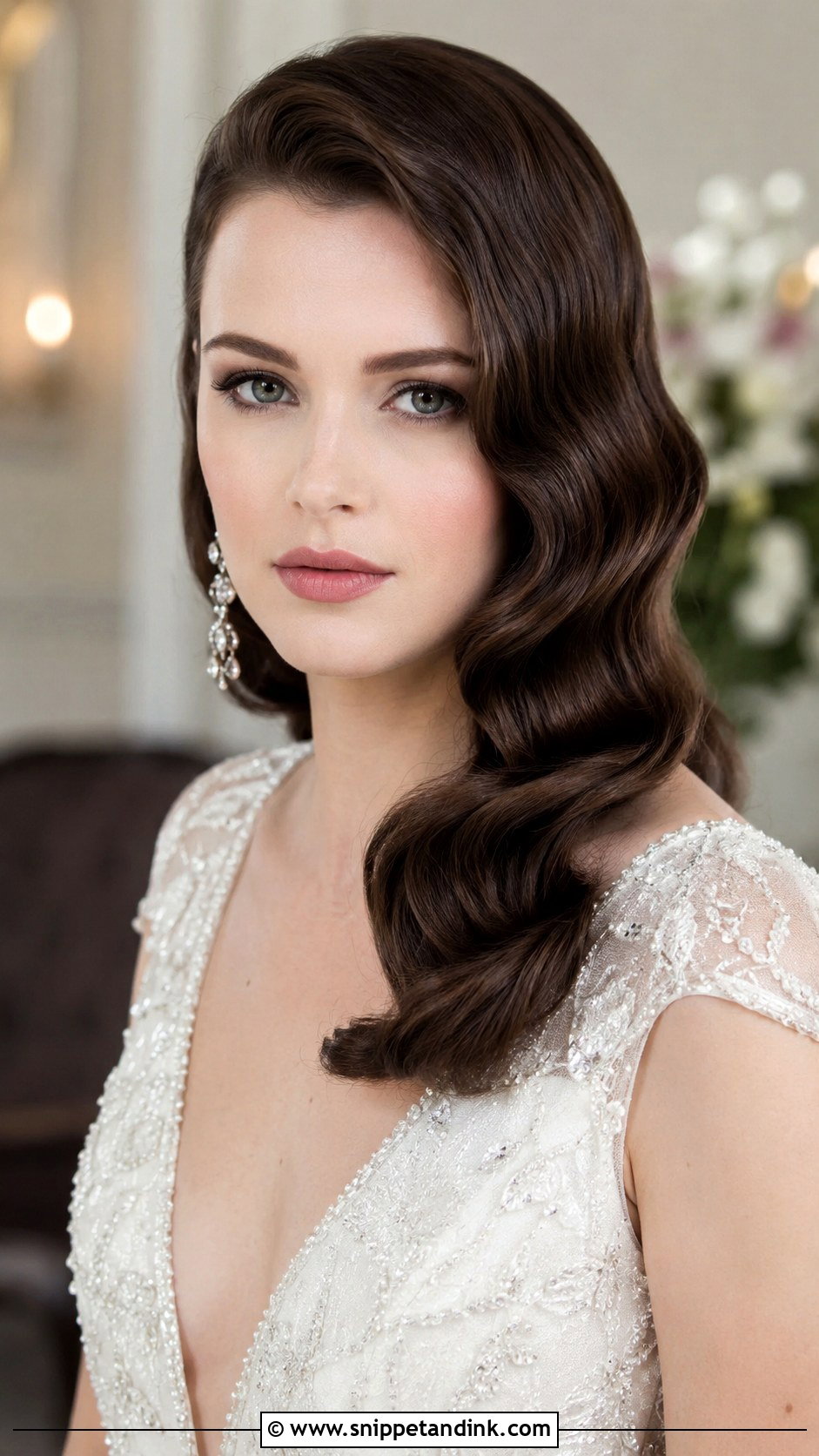 Old Hollywood Side Waves - Snippet and Ink - 30 Classy Wedding Hair Down Ideas