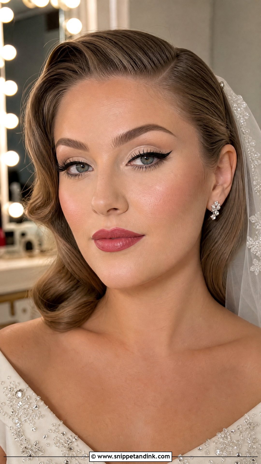 Old Hollywood Winged Liner Wedding Makeup - Snippet and Ink - 20 Old Hollywood Wedding Makeup Ideas