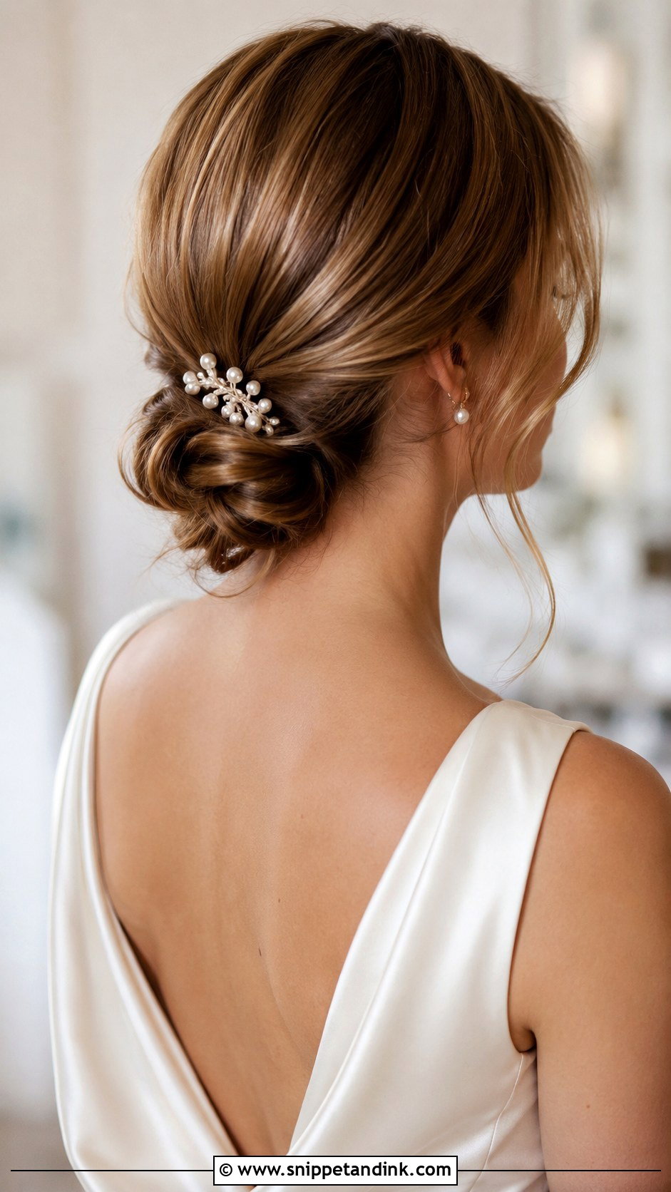Old Money Low Chignon Bun - Snippet and Ink - 20 Old Money Wedding Hairstyles