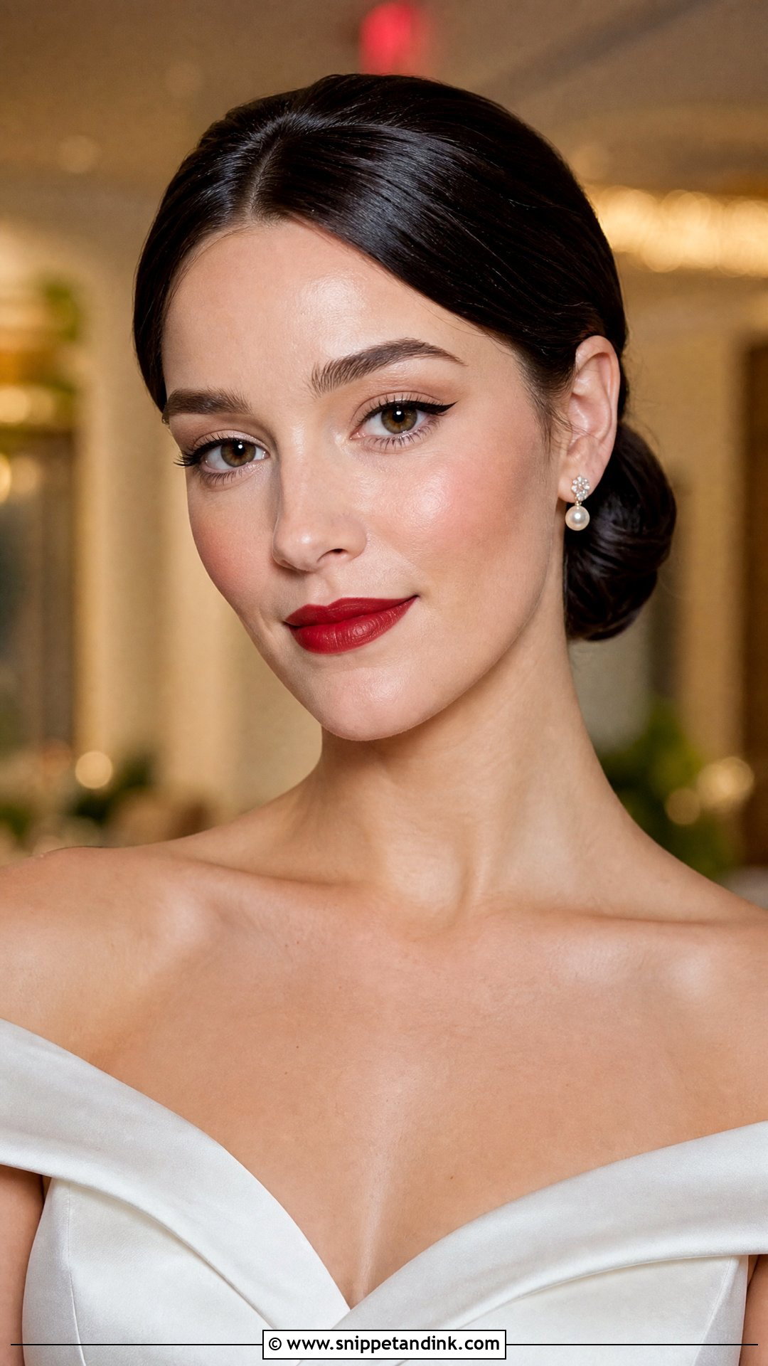 Old Money Wedding Makeup With Red Lip - Snippet and Ink - 20 Old Money Wedding Makeup Ideas