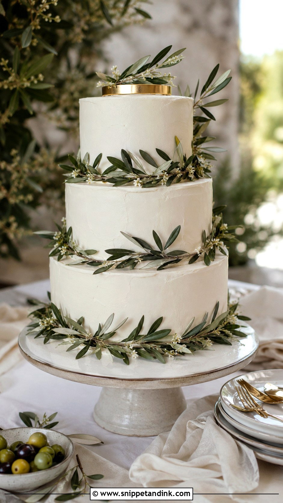 Olive Branch Spanish Wedding Cake - Snippet and Ink - 30 Spanish Style Wedding Cake Ideas