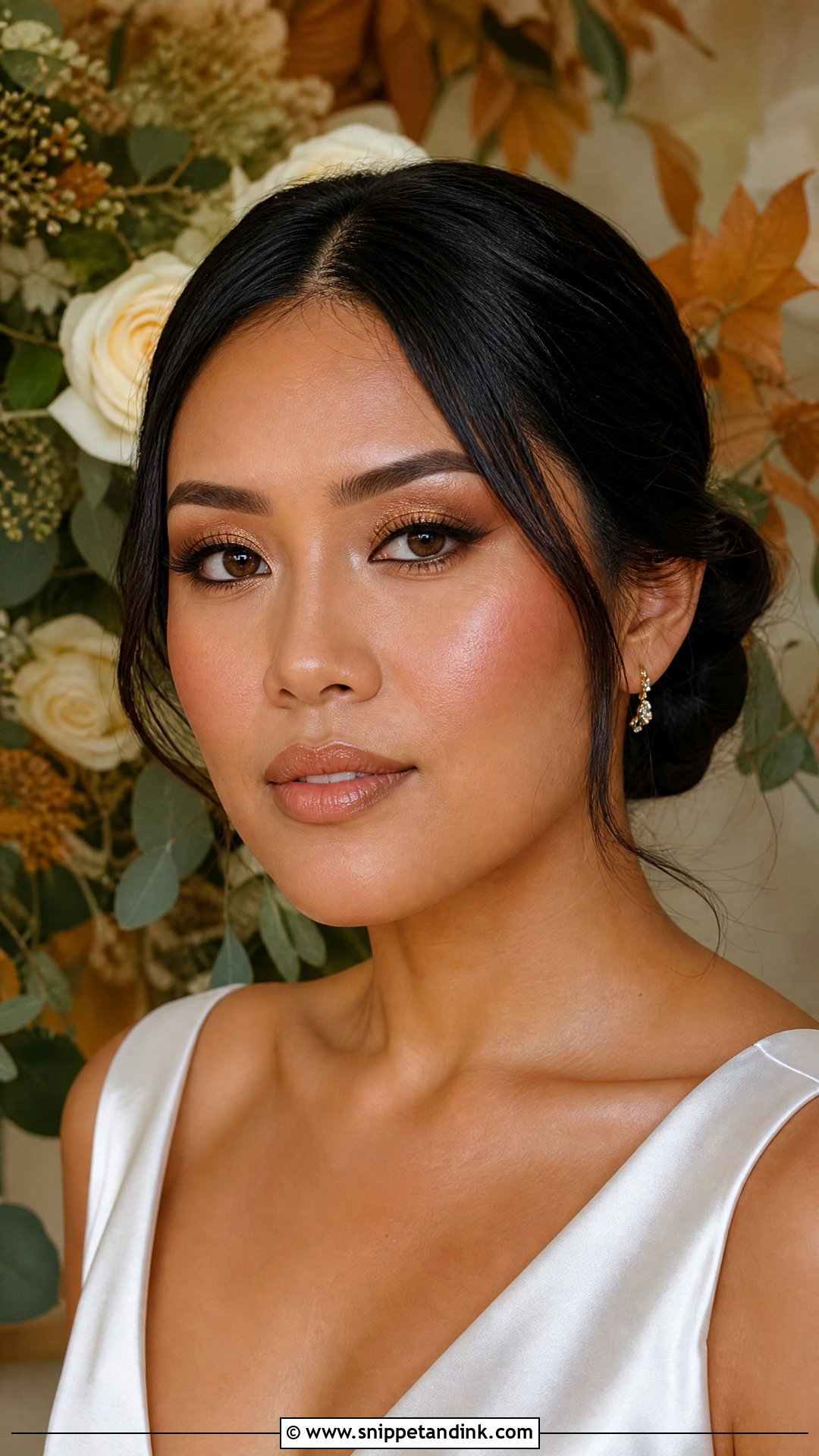 Olive Bronze Bridal Makeup For Green Eyes - Snippet and Ink - 20 Fall Wedding Makeup for Bride Green Eyes