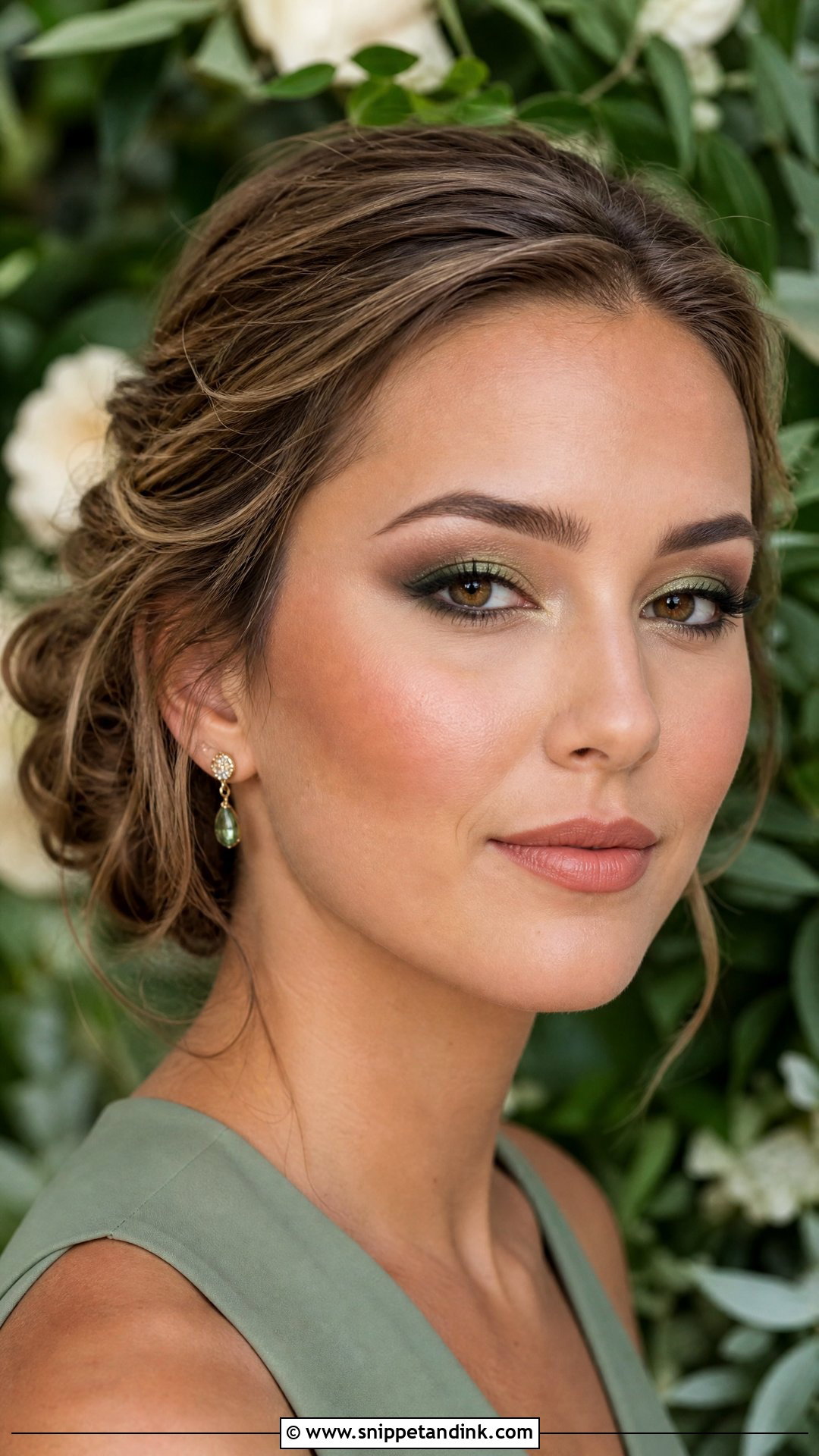 Olive Green Bridesmaid Makeup For Brown Eyes - Snippet and Ink - 35 Bridesmaid Makeup for Brown Eyes
