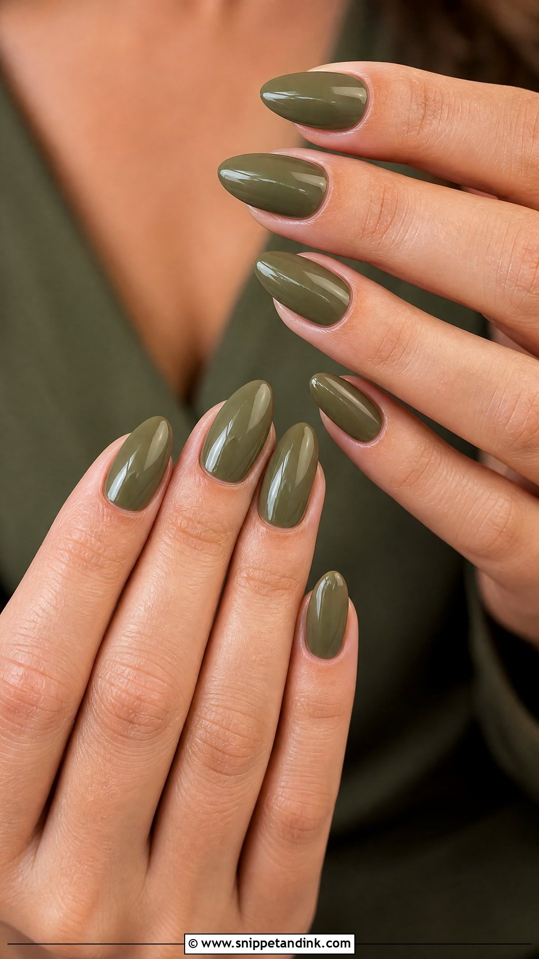 Olive Green Bridesmaid Nails - Snippet and Ink - 25 Fall Bridesmaid Wedding Nails