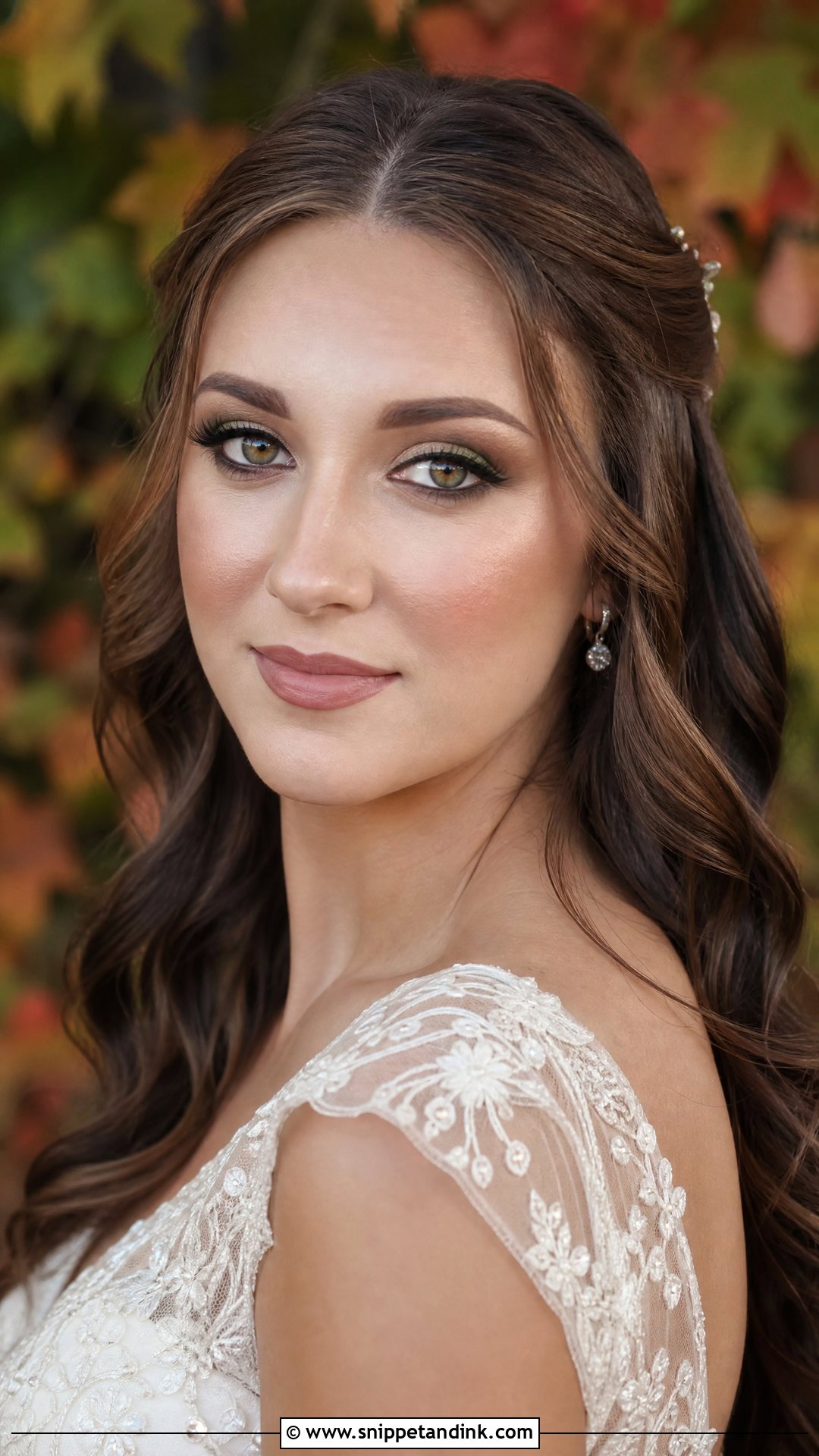 Olive Green Fall Bridal Makeup For Brown Eyes - Snippet and Ink - 20 Fall Wedding Makeup for Bride Brown Eyes
