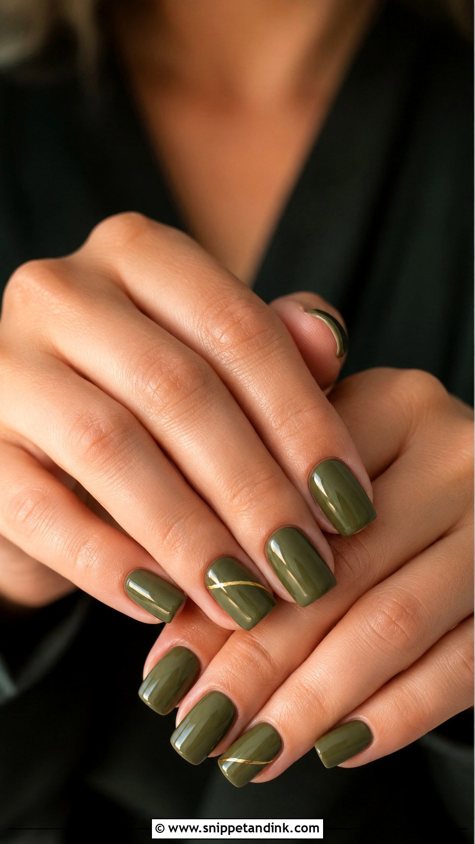 Olive Green Fall Wedding Guest Nails - Snippet and Ink - 20 Fall Wedding Guest Nails
