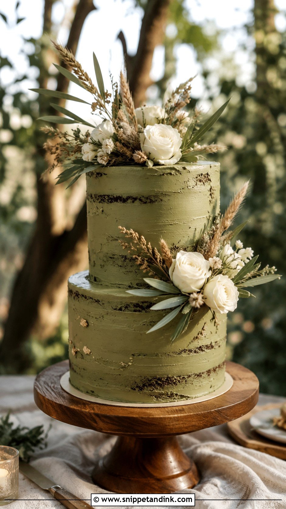 Olive Green Wedding Cake - Snippet and Ink - 20 Green Wedding Cake Ideas
