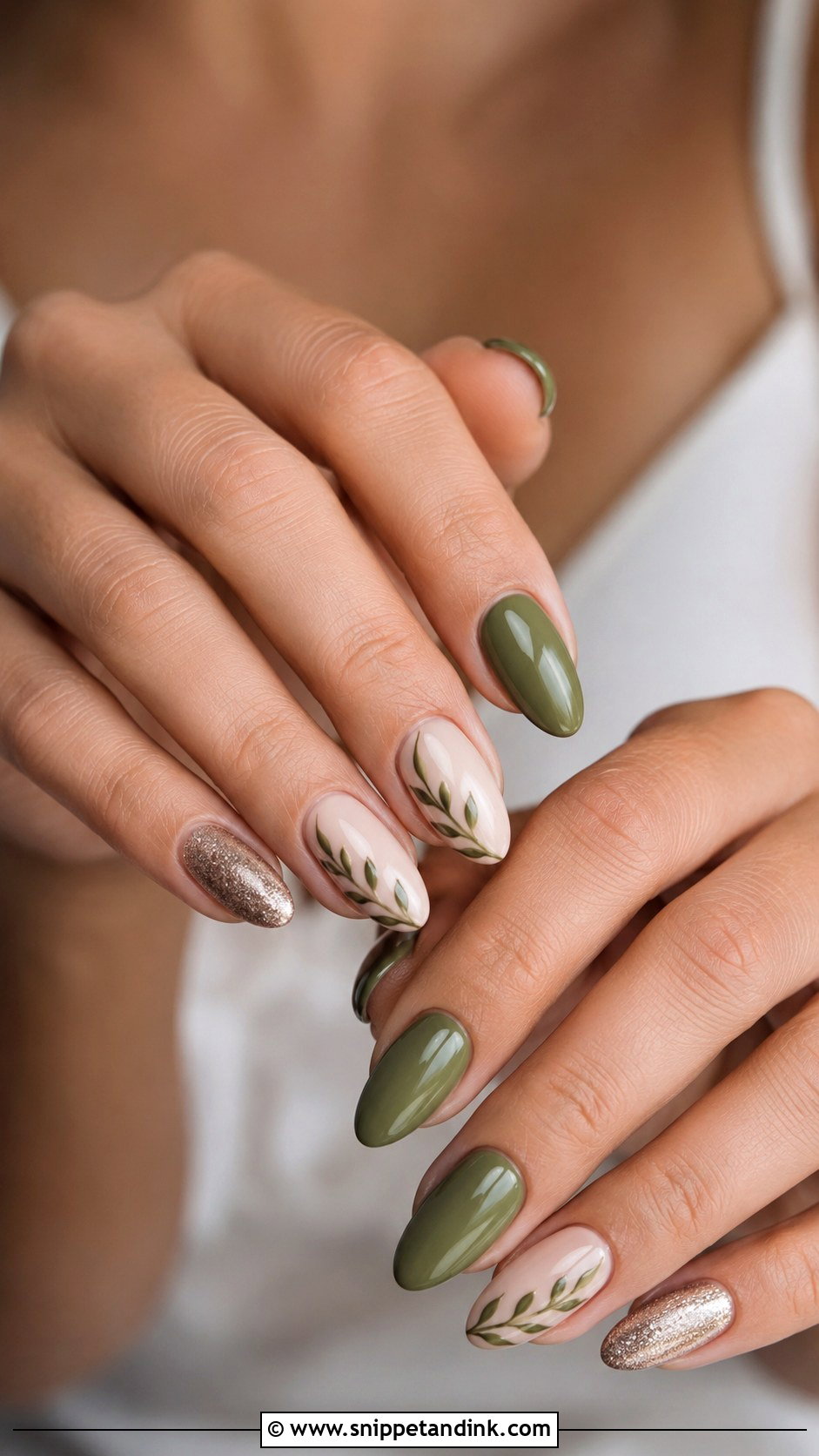 Olive Green Wedding Nails - Snippet and Ink - 20 Green Wedding Nails for Bride