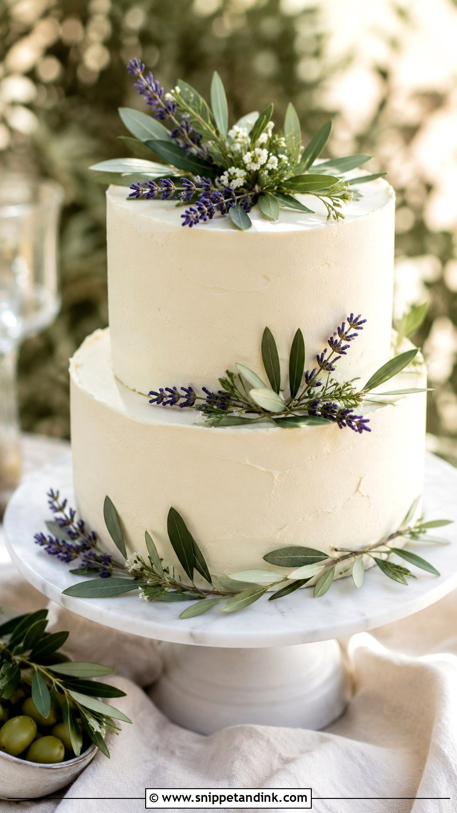 Olive Leaf Arch Wedding Cake - Snippet and Ink - 35 Olive Leaf Wedding Cake Ideas