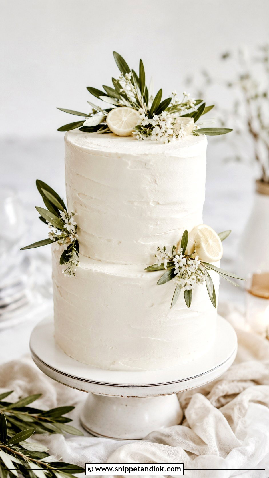 Olive Leaf Beach Wedding Cake - Snippet and Ink - 35 Olive Leaf Wedding Cake Ideas