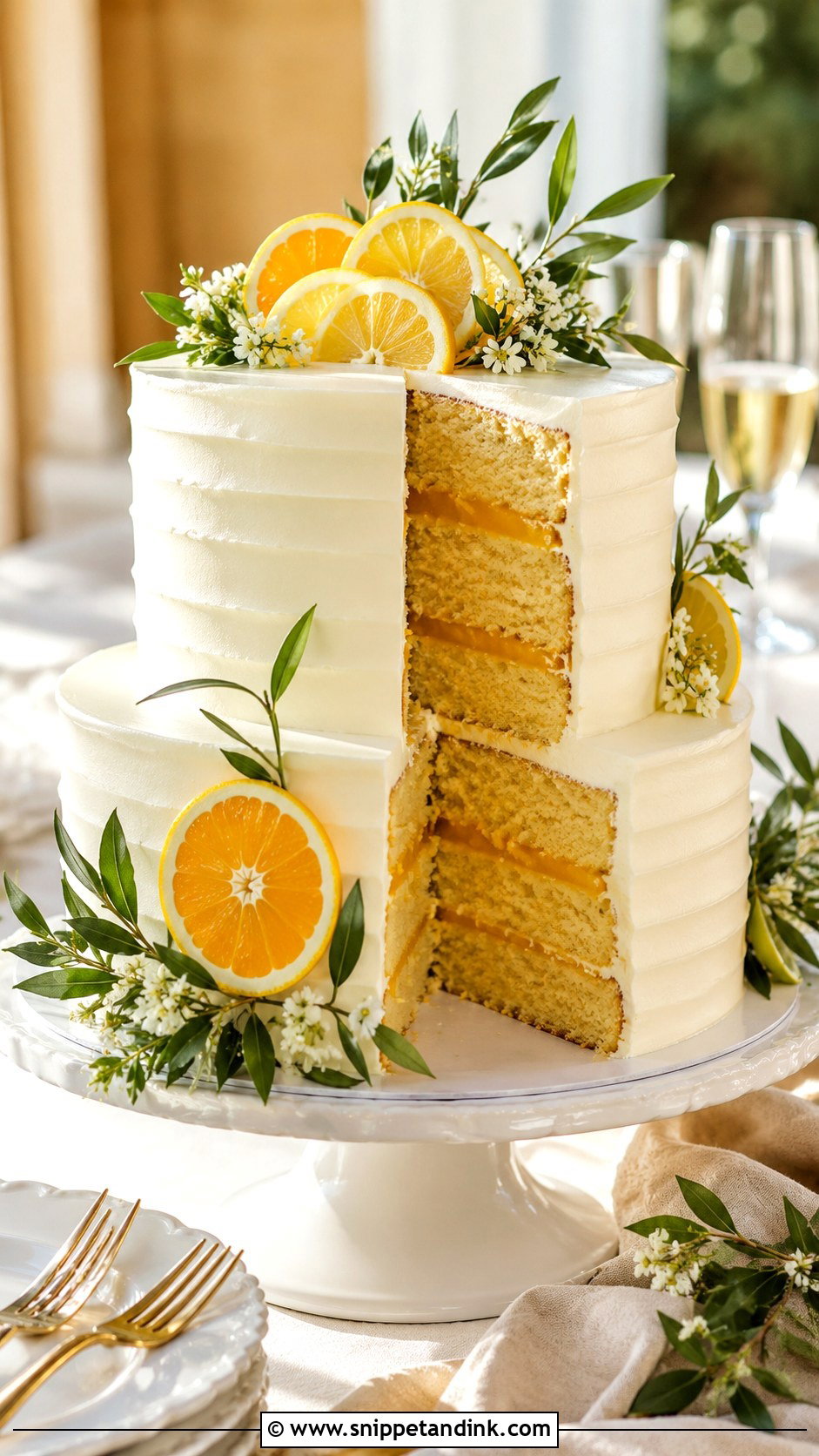 Olive Oil Wedding Cake With Citrus Curd - Snippet and Ink - 20 Olive Oil Wedding Cake Ideas