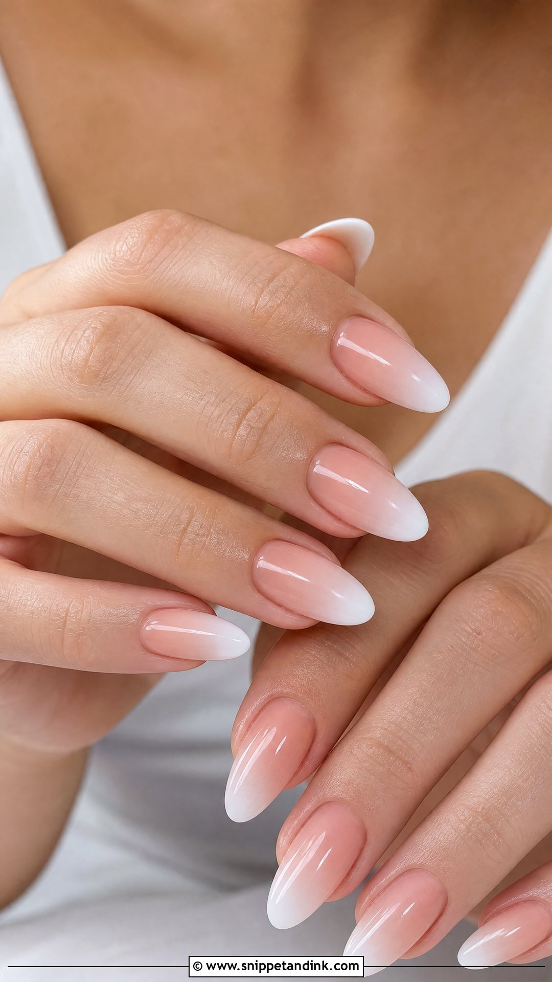 Ombre Almond Bridal Nails - Snippet and Ink - 25 Almond Shape Bridal Nails
