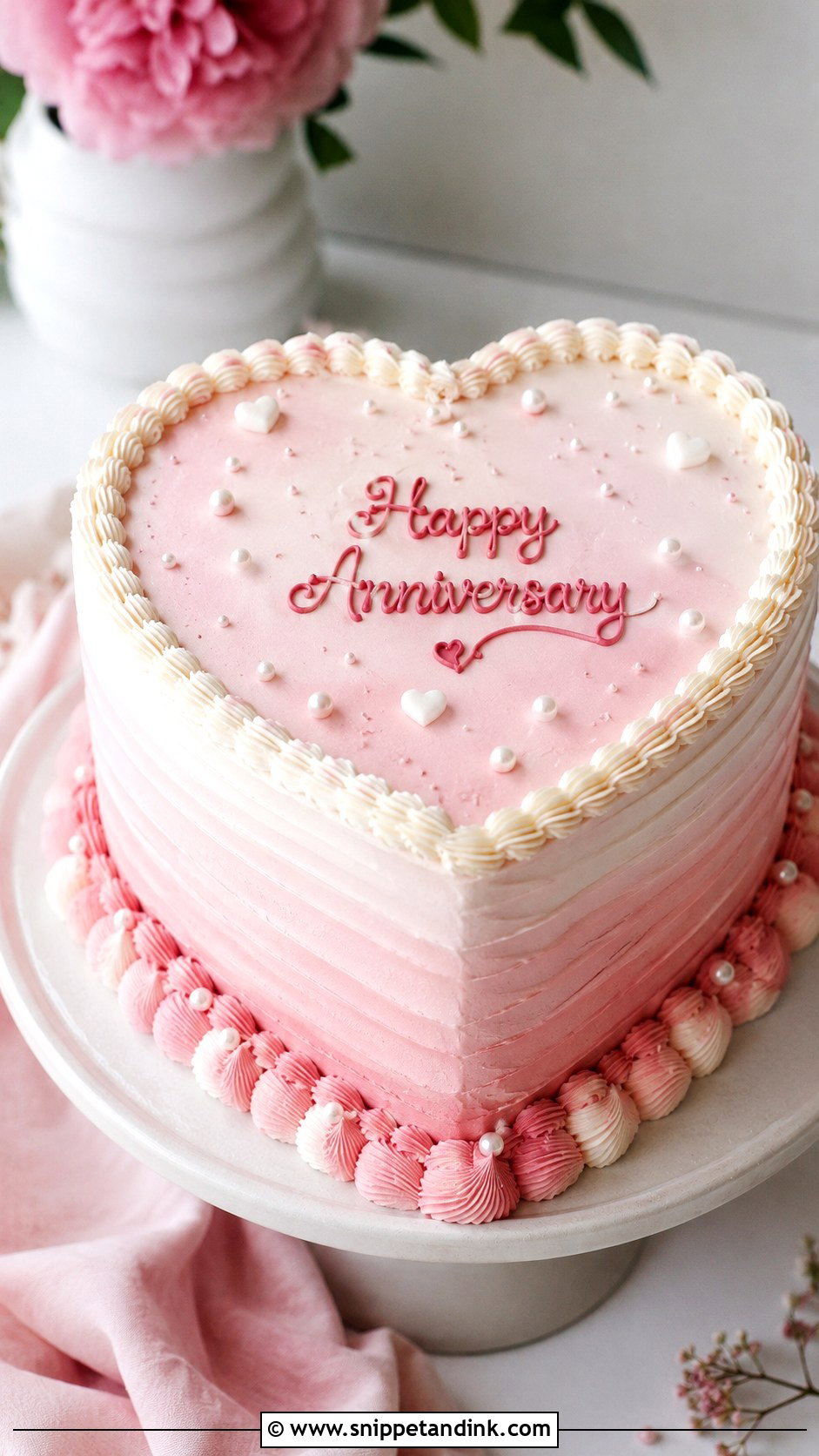 Ombre Anniversary Heart Cake - Snippet and Ink - 20 Anniversary Heart Cake Ideas