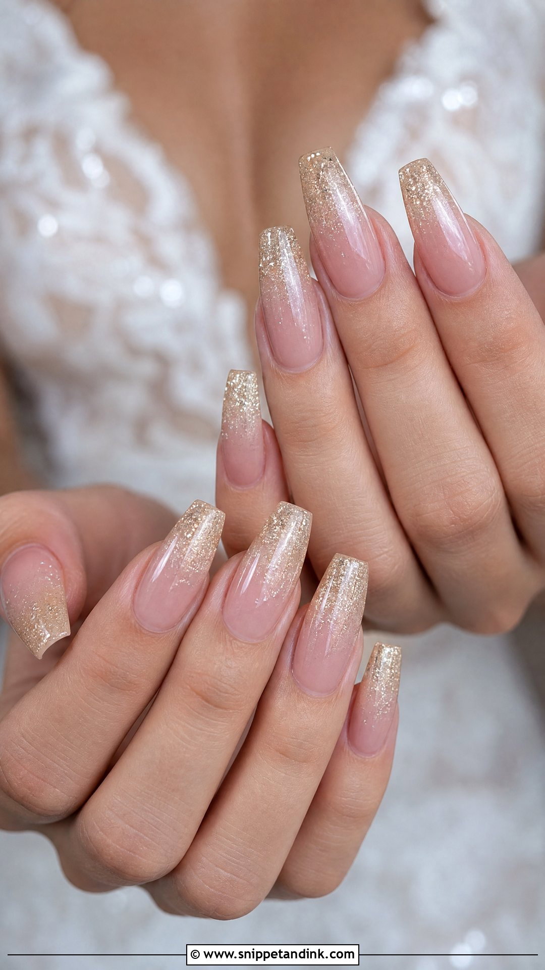 Ombre Bridal Nails With Glitter - Snippet and Ink - 25 Nail Art for Wedding Indian Brides Ideas