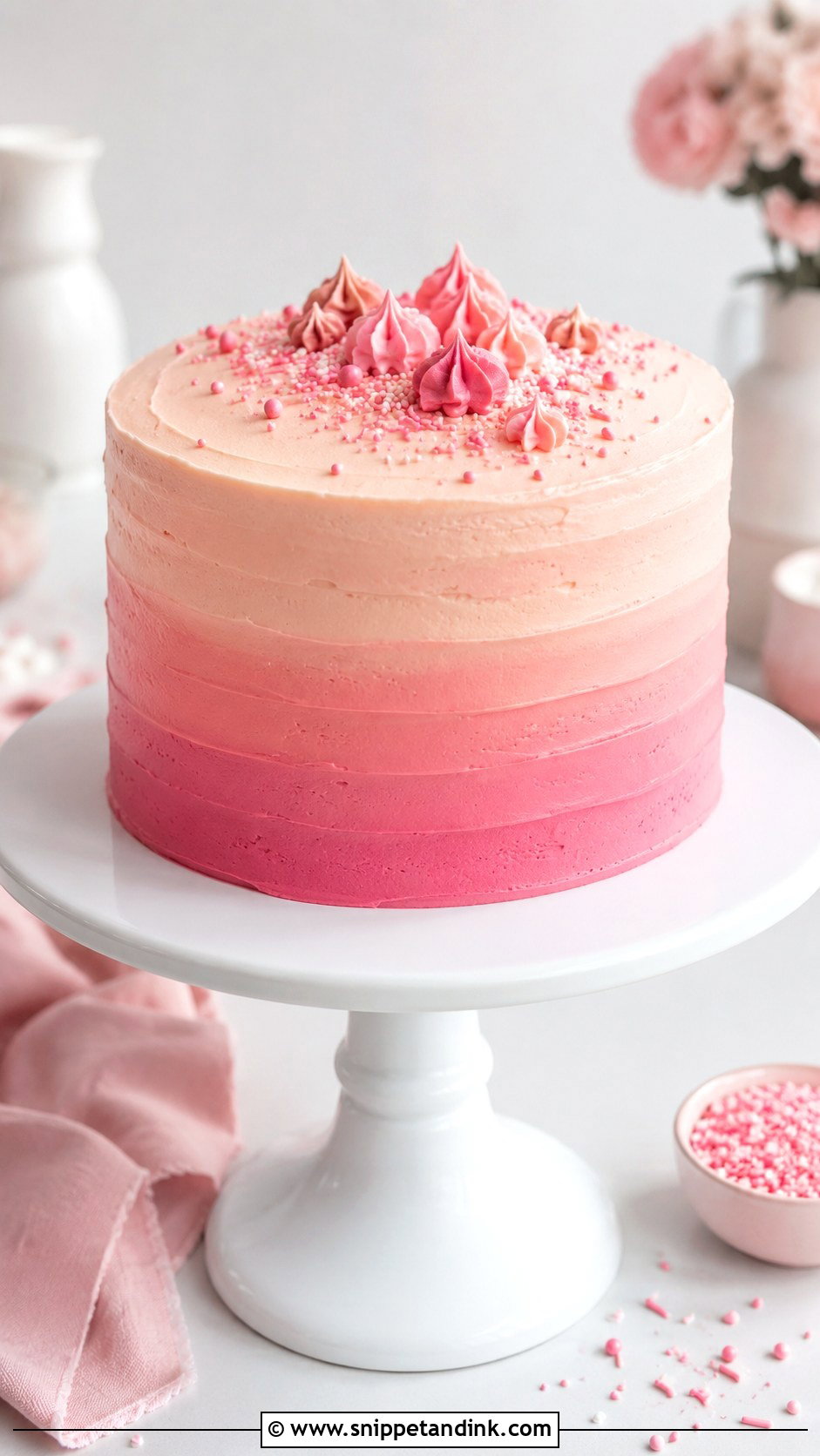 Ombre Buttercream Cake - Snippet and Ink - 20 How to Decorate Cakes for Beginners
