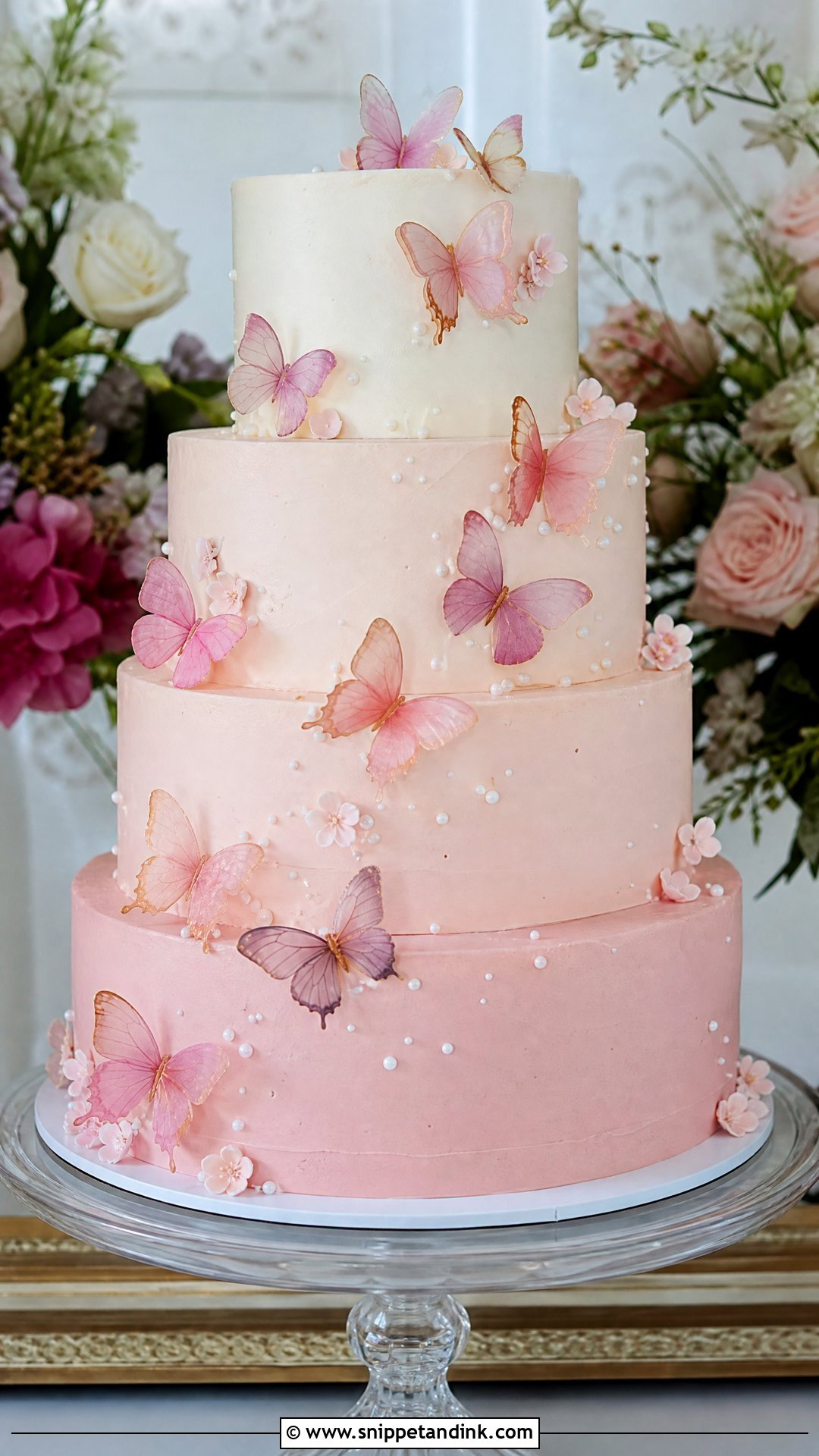 Ombre Butterfly Wedding Cake - Snippet and Ink - 25 Butterfly Cake Design Ideas for Wedding