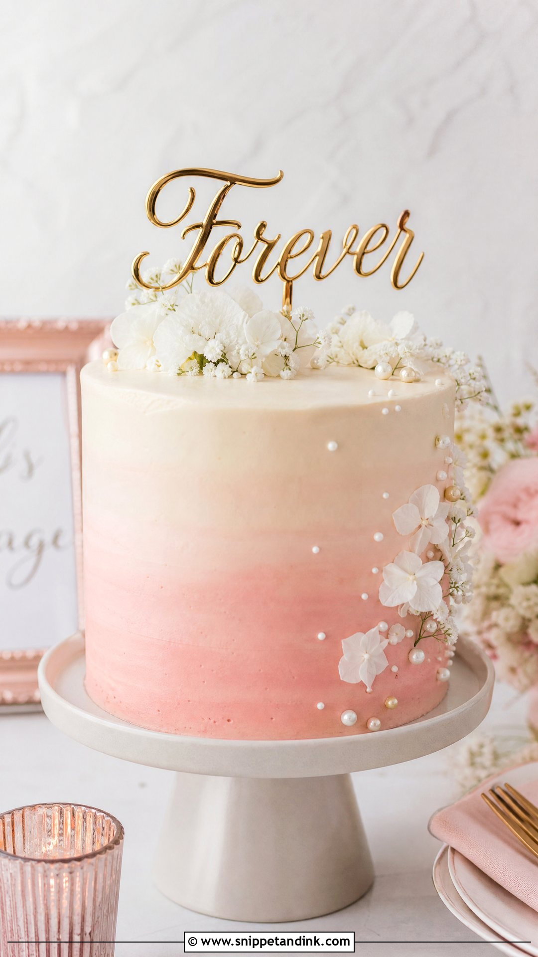 Ombre Engagement Cake - Snippet and Ink - 25 Engaged Cake Ideas