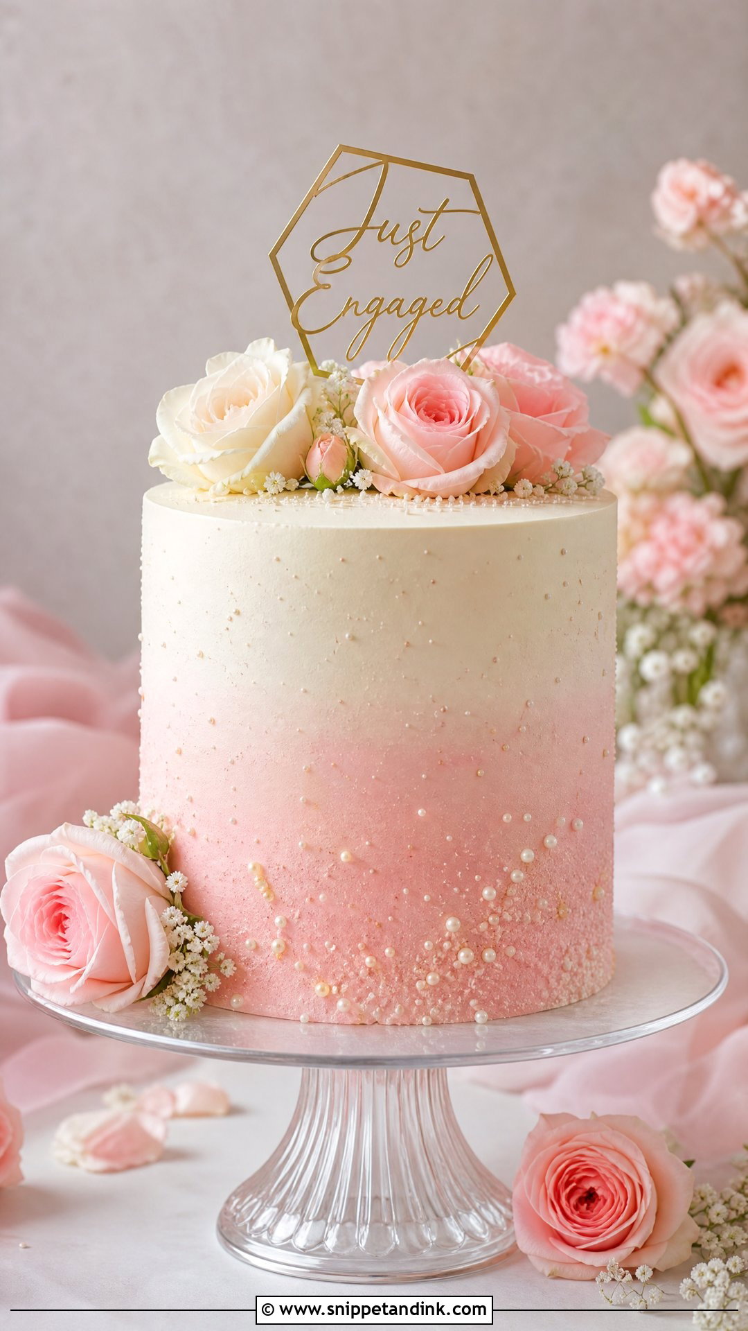 Ombre Engagement Cake - Snippet and Ink - 25 Unique Engagement Cake Designs