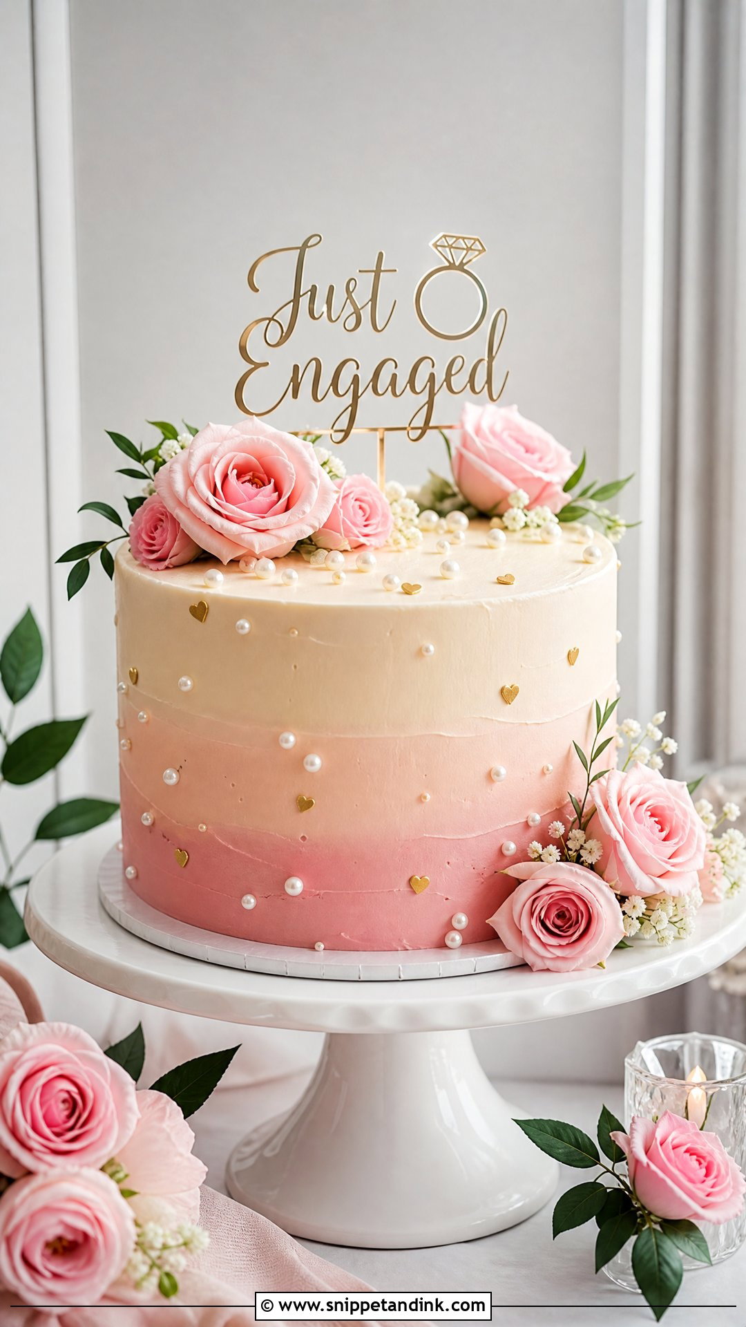 Ombre Engagement Cake - Snippet and Ink - 30 Engagement Cake Designs