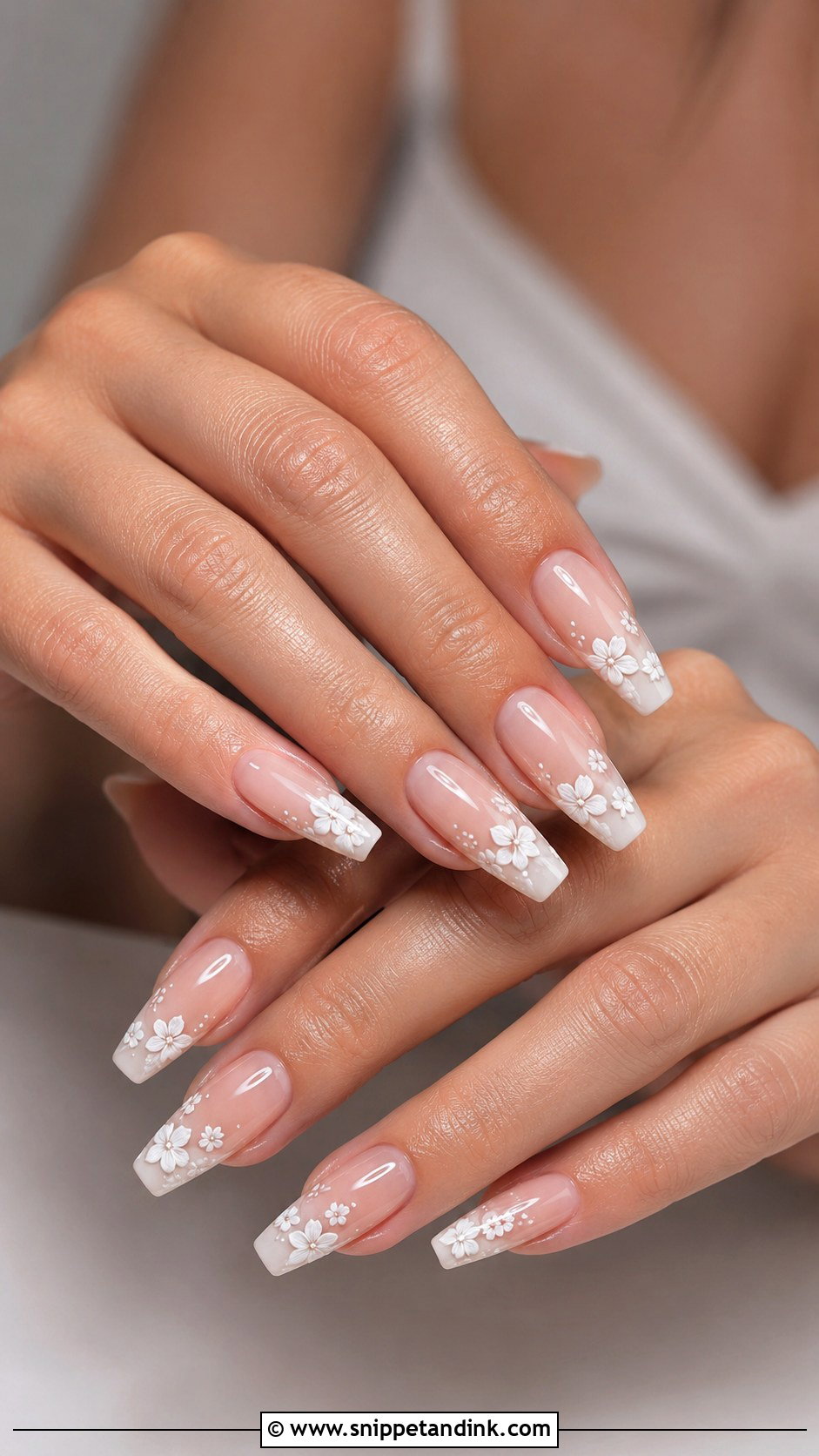 Ombre Floral Wedding Nails - Snippet and Ink - 20 Floral Wedding Nails for Bride