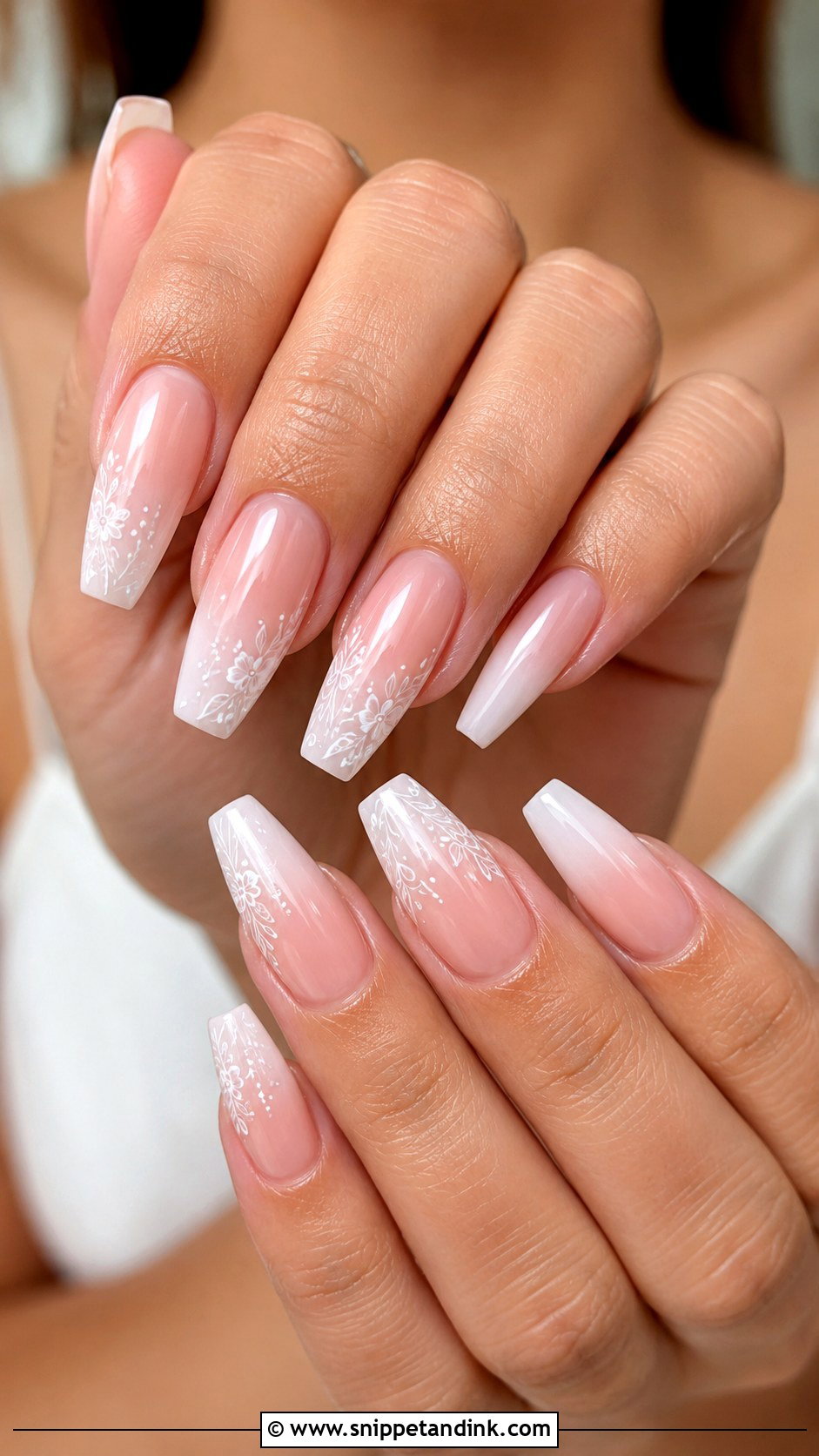Ombre Flower Wedding Nails - Snippet and Ink - 20 Flower Wedding Nails
