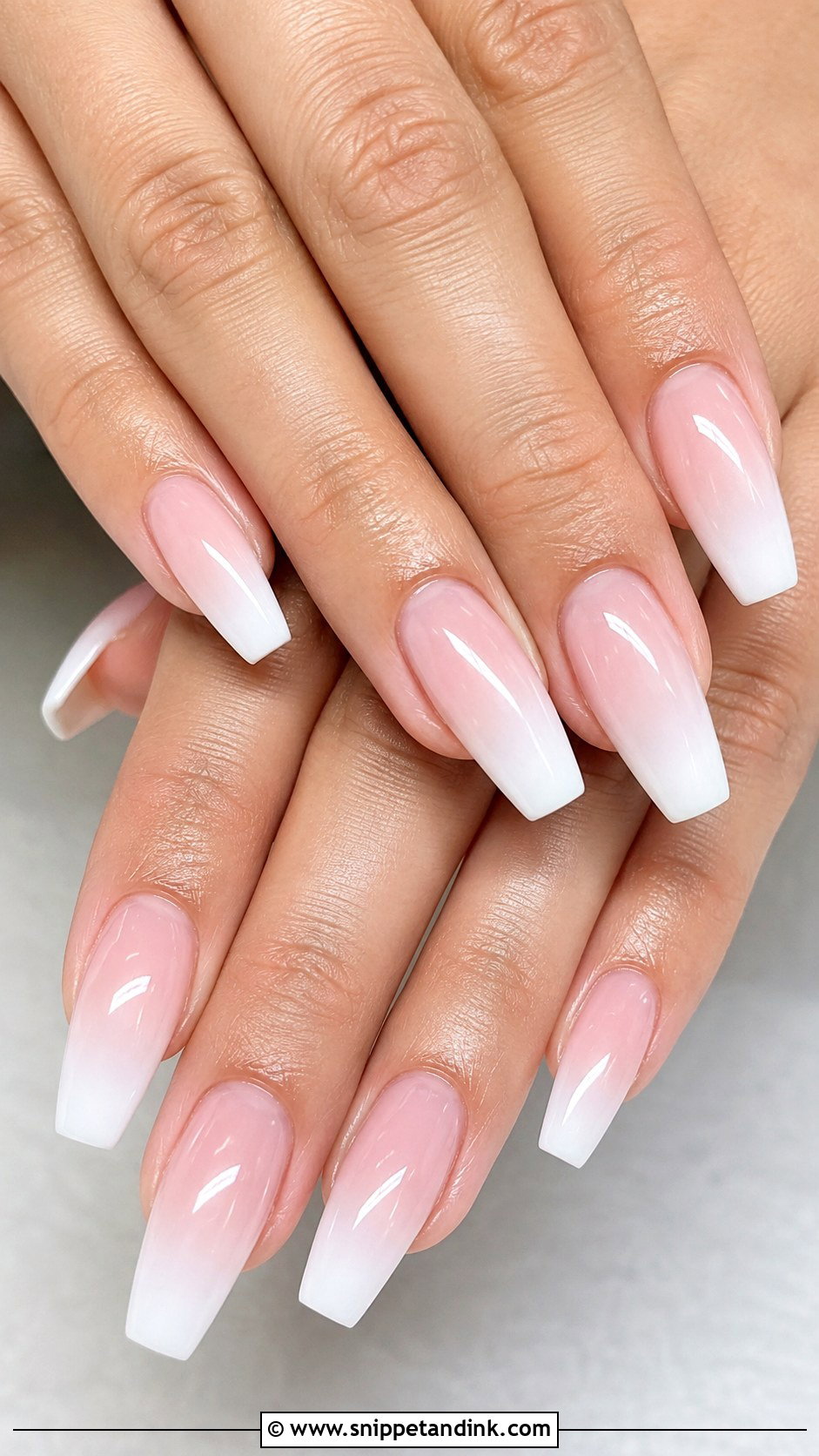 Ombre French Acrylic Wedding Nails - Snippet and Ink - 20 Acrylic Nails for Wedding
