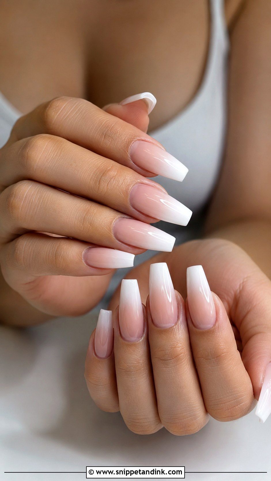 Ombre French Bachelorette Nails For Bride - Snippet and Ink - 30 Bachelorette Nails the Bride