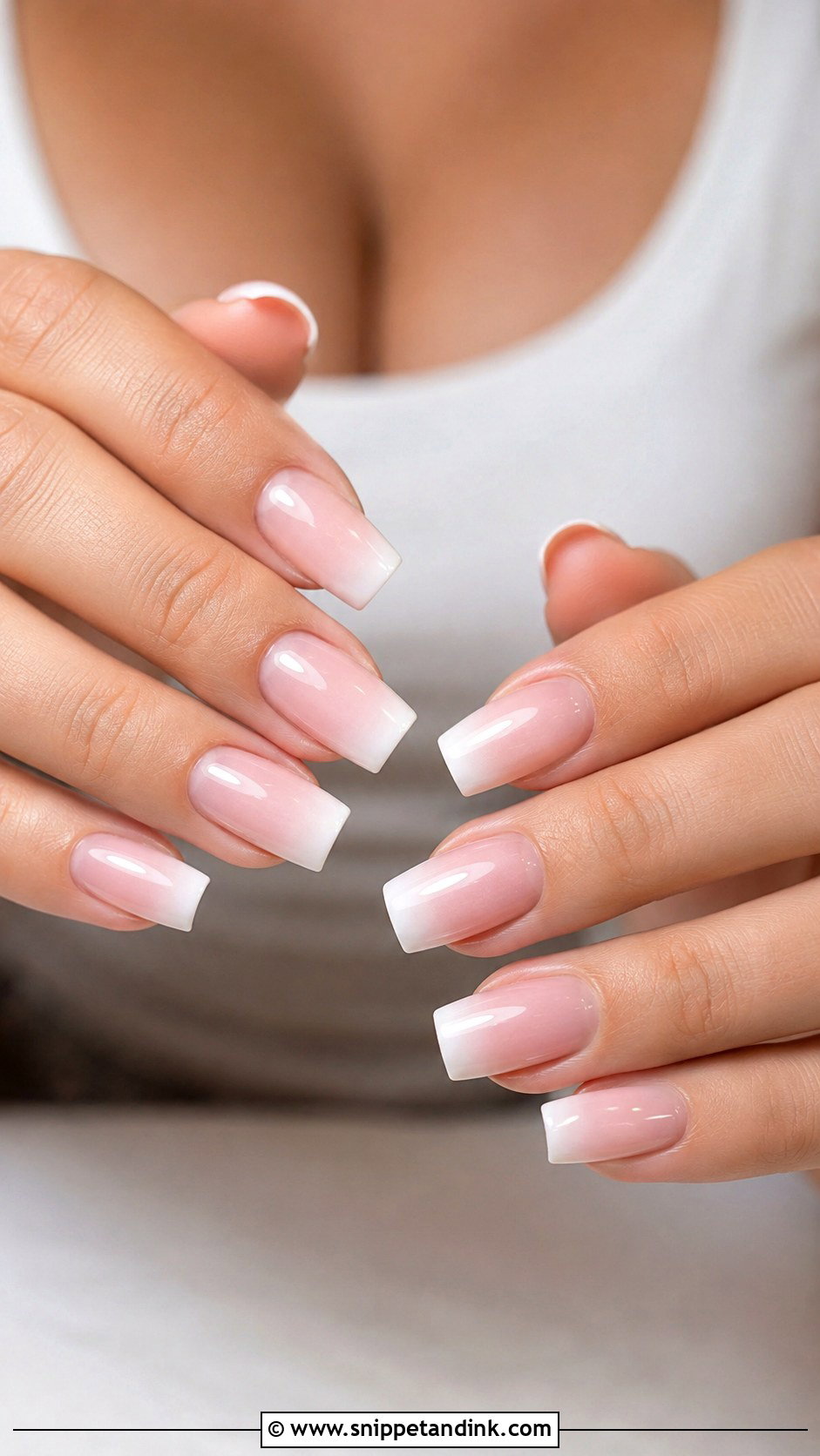 Ombre French Square Wedding Nails - Snippet and Ink - 20 Square Wedding Day Nails