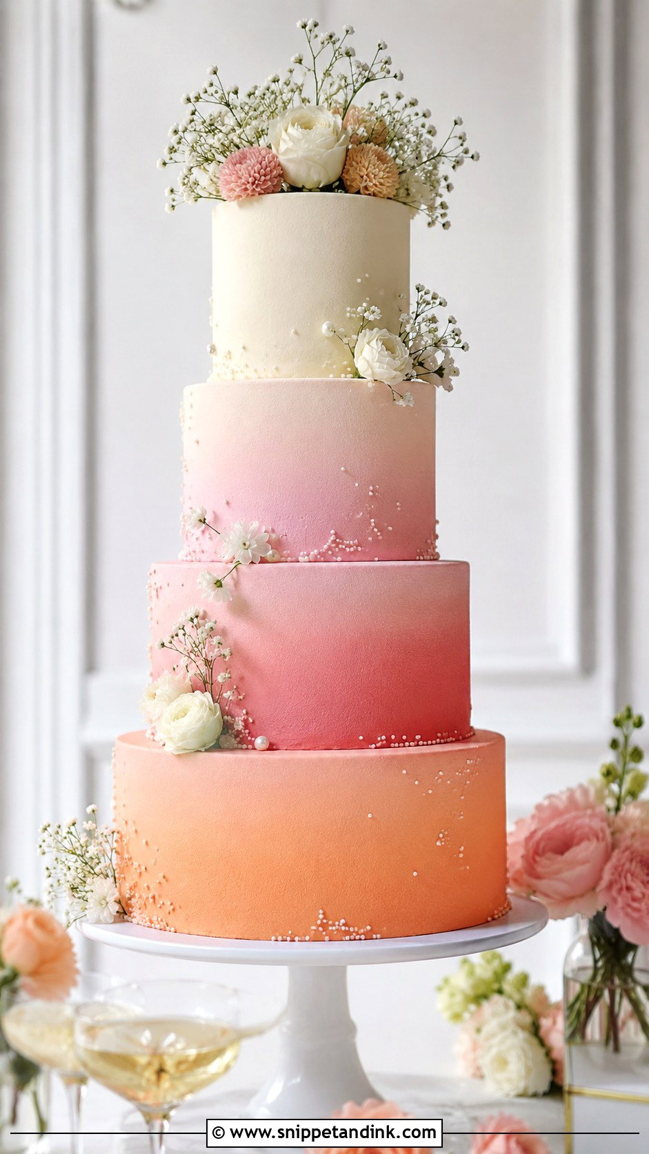 Ombre Sorbet Wedding Cake - Snippet and Ink - 20 Sorbet Wedding Cake Ideas