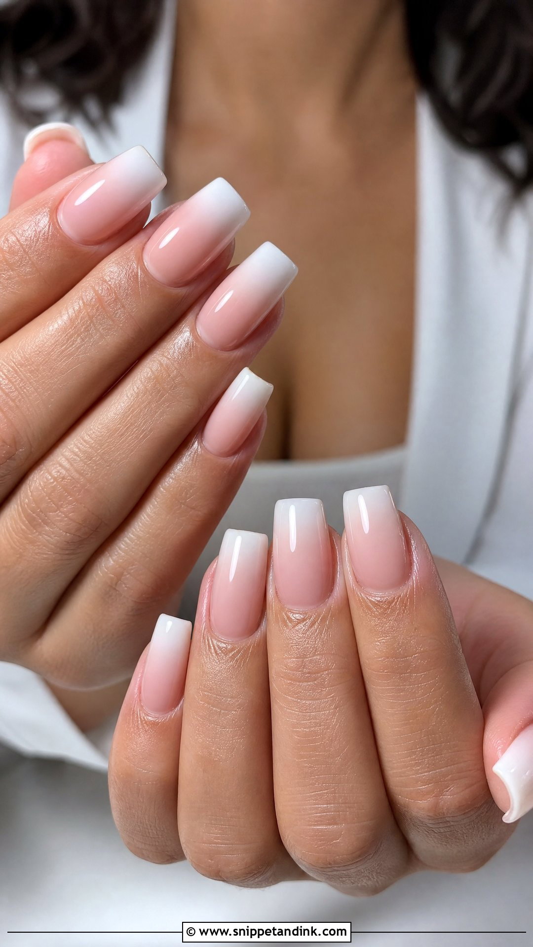 Ombre Square Bridal Nails - Snippet and Ink - 25 Square Bridal Nails