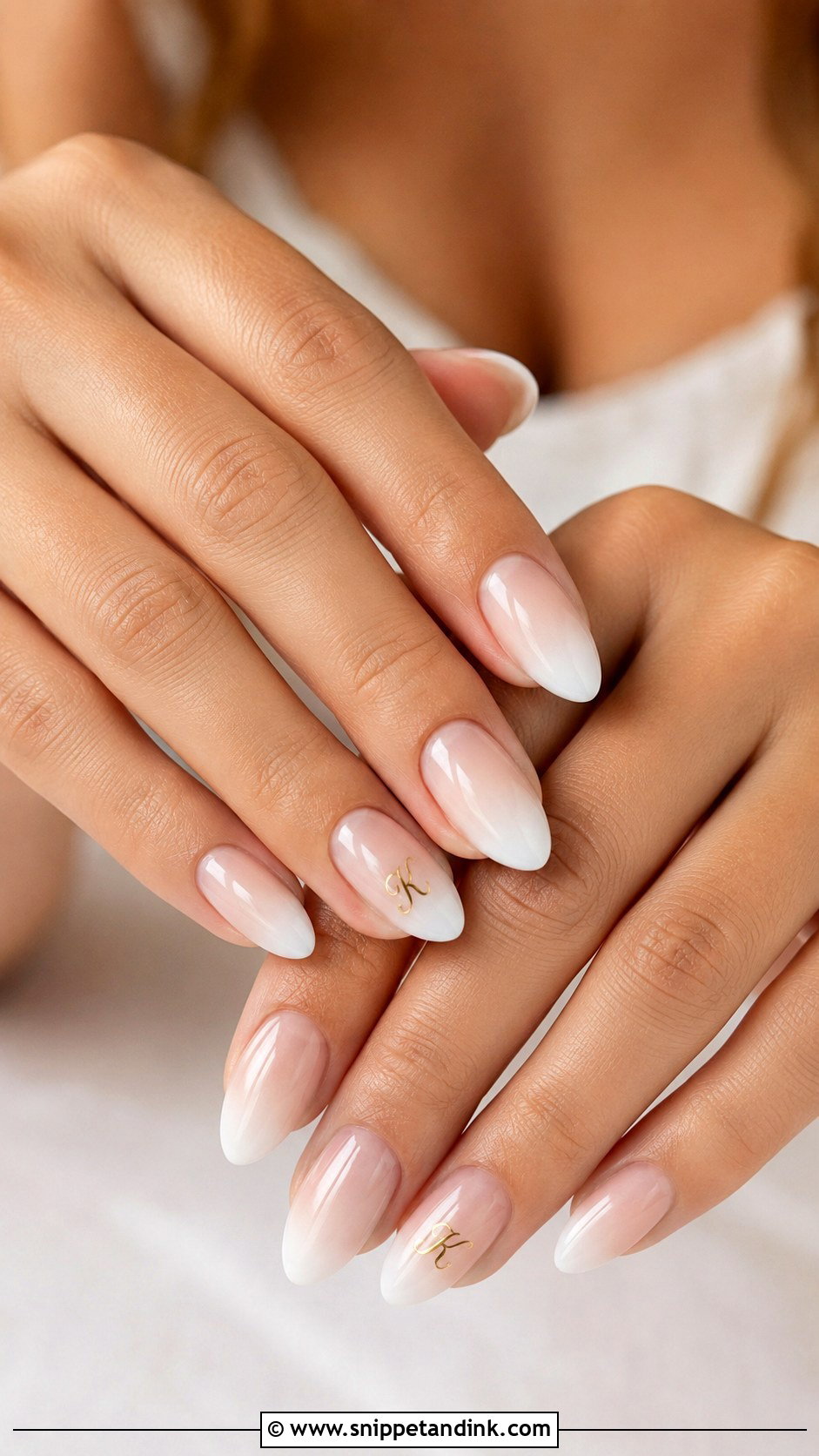 Ombre Wedding Nails With Initials - Snippet and Ink - 20 Wedding Nails Initials