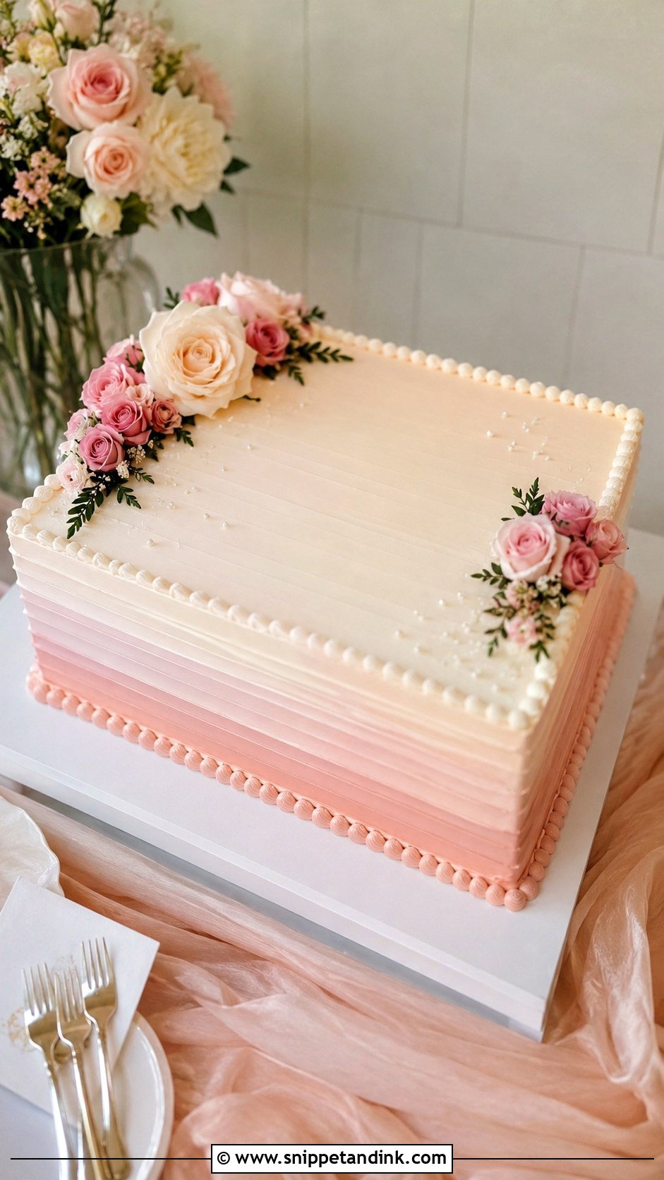 Ombre Wedding Sheet Cake - Snippet and Ink - 20 Summer Sheet Cake Designs for Wedding