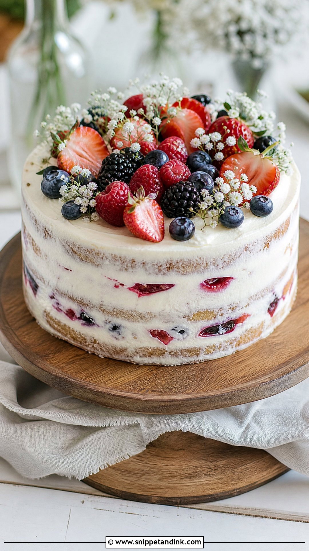 One Layer Wedding Cake With Berries - Snippet and Ink - 20 One Layer Wedding Cake Ideas