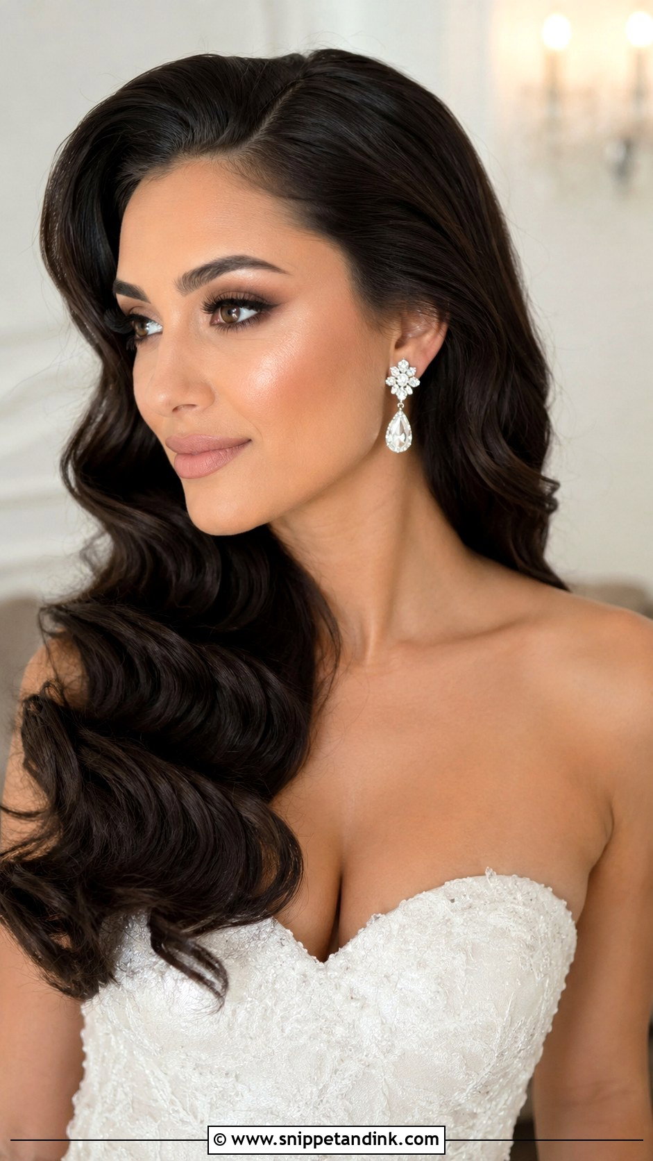 One Side Hollywood Waves Bridal Hair - Snippet and Ink - 15 Hollywood Glamour Bridal Hair Waves