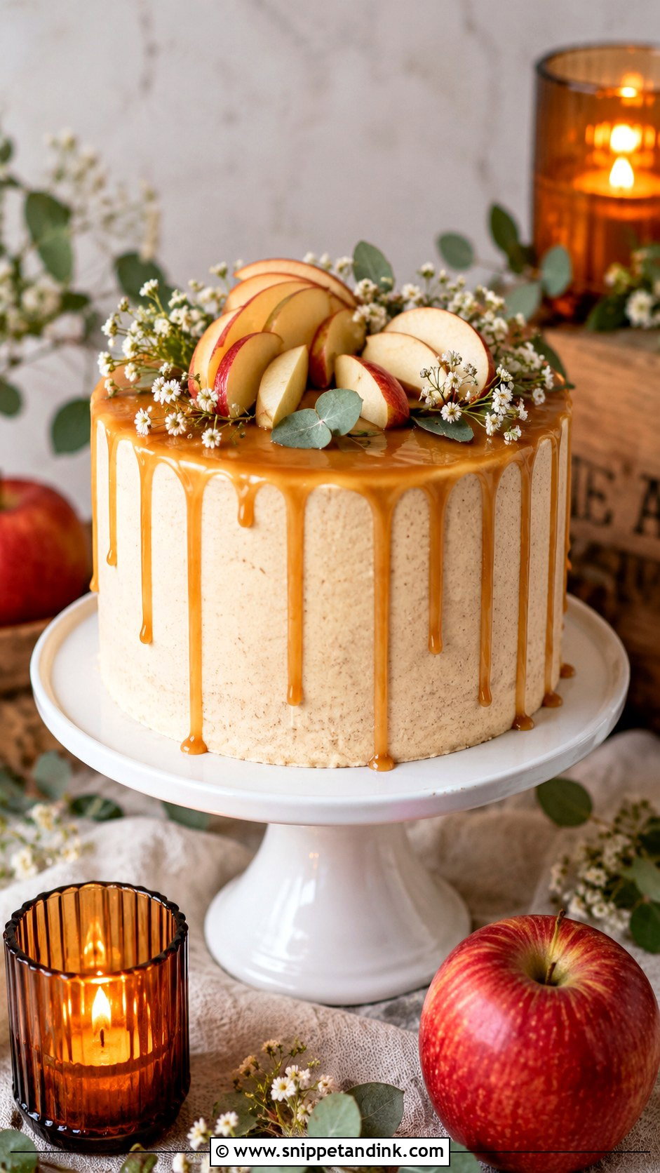 One Tier Apple Cider Wedding Cake - Snippet and Ink - 25 One Tier Fall Wedding Cake Ideas