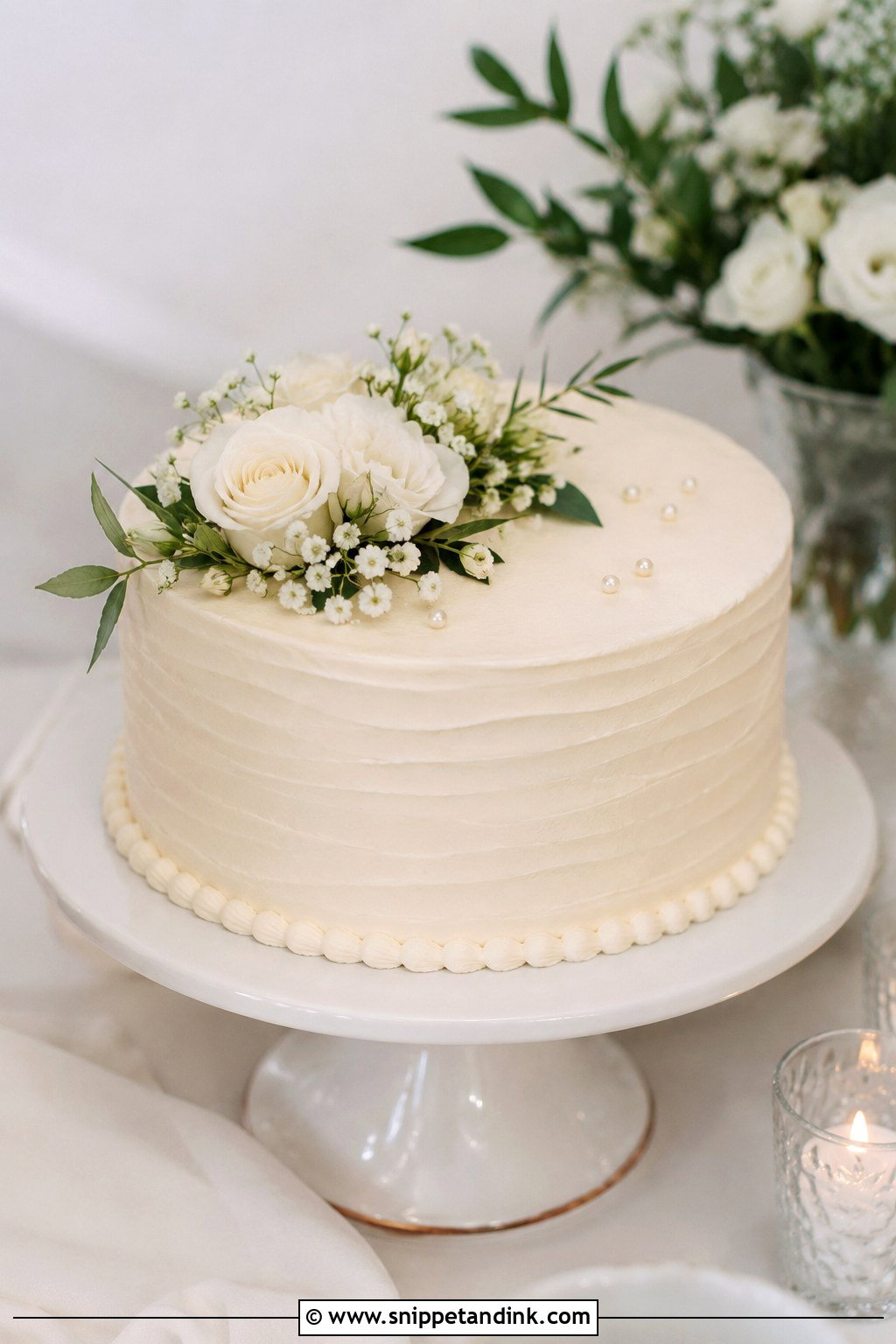 One Tier Buttercream Wedding Cake - Snippet and Ink - 20 1 Tier Wedding Cake Designs