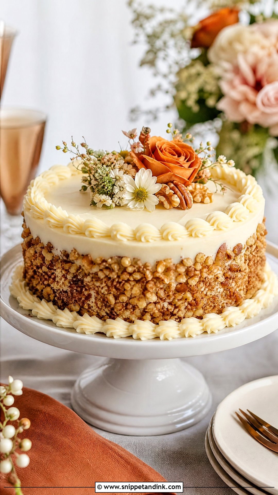 One Tier Carrot Wedding Cake - Snippet and Ink - 25 One Tier Wedding Cake Ideas