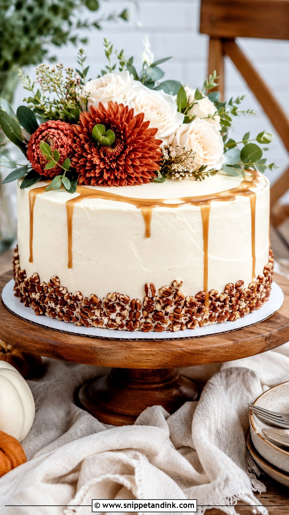 One Tier Carrot Wedding Cake - Snippet and Ink - 25 One Tier Fall Wedding Cake Ideas