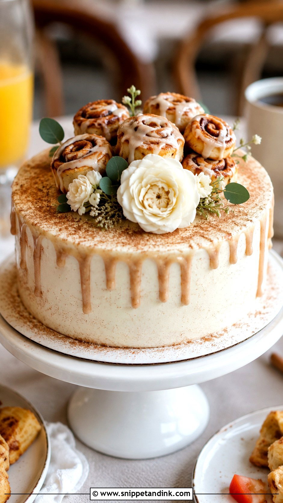 One Tier Cinnamon Roll Wedding Cake - Snippet and Ink - 25 One Tier Fall Wedding Cake Ideas