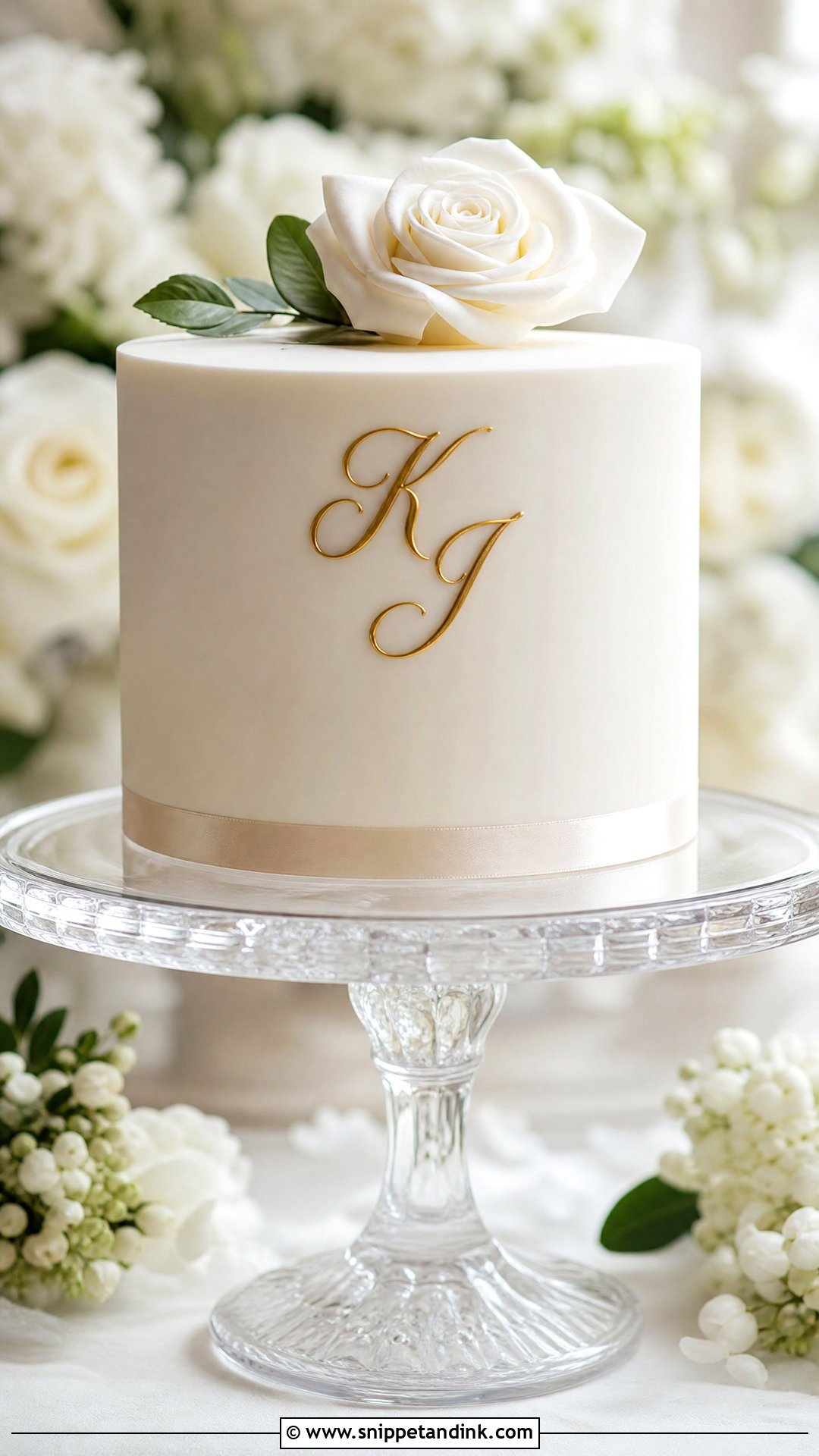 One Tier Fondant Wedding Cake - Snippet and Ink - 25 One Tier Wedding Cake Ideas