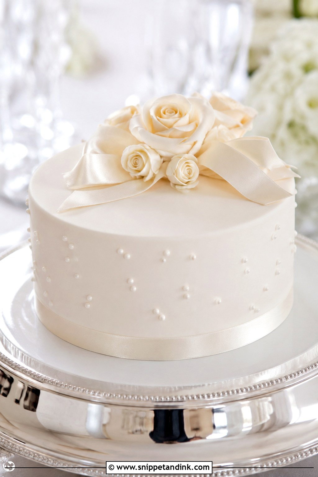 One Tier Fondant Wedding Cake - Snippet and Ink - 20 1 Tier Wedding Cake Designs