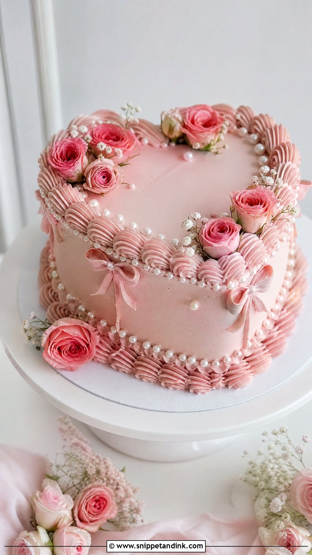 One Tier Heart Wedding Cake - Snippet and Ink - 25 One Tier Wedding Cake Ideas