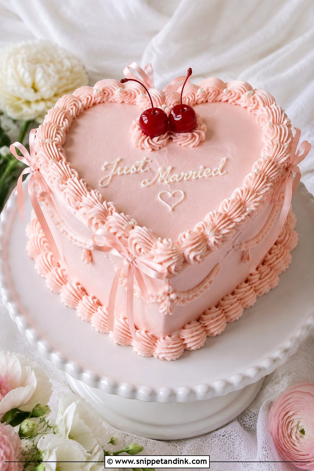 One Tier Heart Wedding Cake - Snippet and Ink - 20 1 Tier Wedding Cake Designs