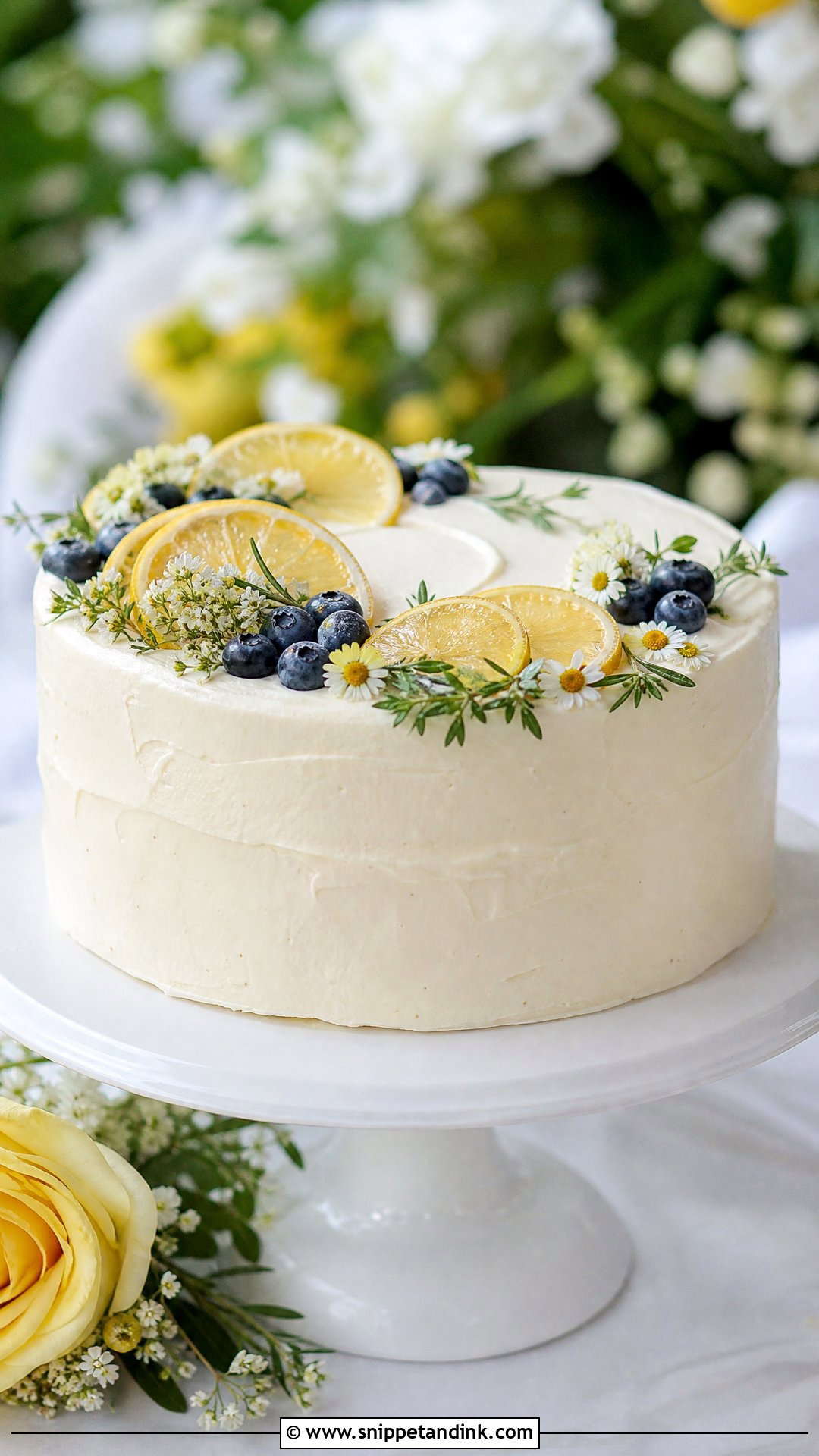 One Tier Lemon Wedding Cake - Snippet and Ink - 25 One Tier Wedding Cake Ideas