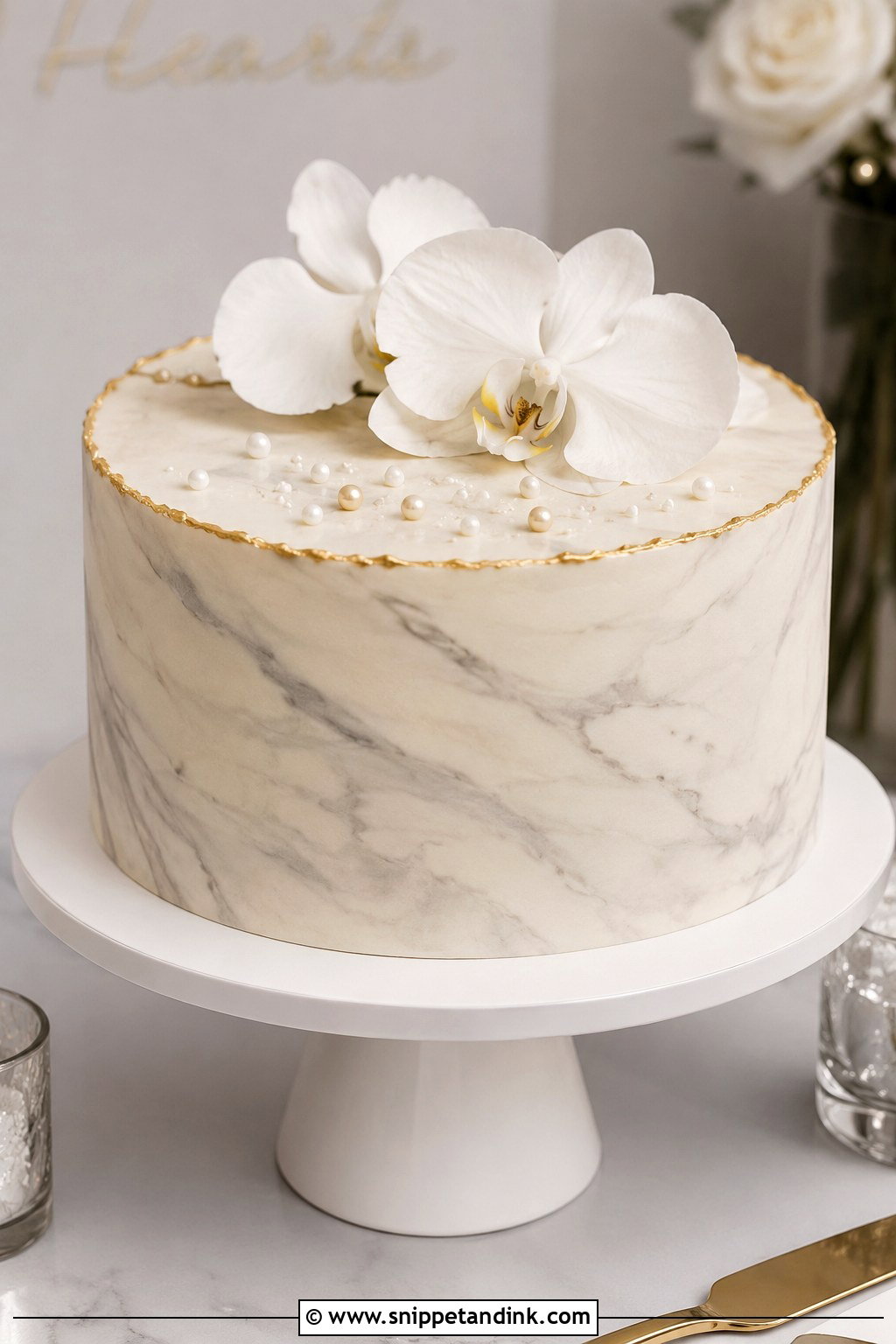 One Tier Marble Wedding Cake - Snippet and Ink - 20 1 Tier Wedding Cake Designs