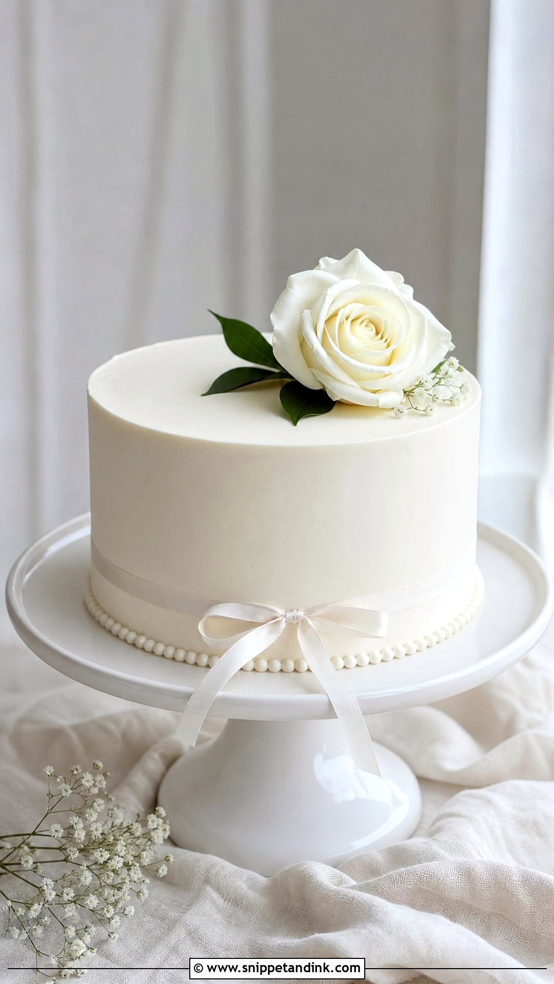One Tier Minimalist Wedding Cake - Snippet and Ink - 25 One Tier Wedding Cake Ideas