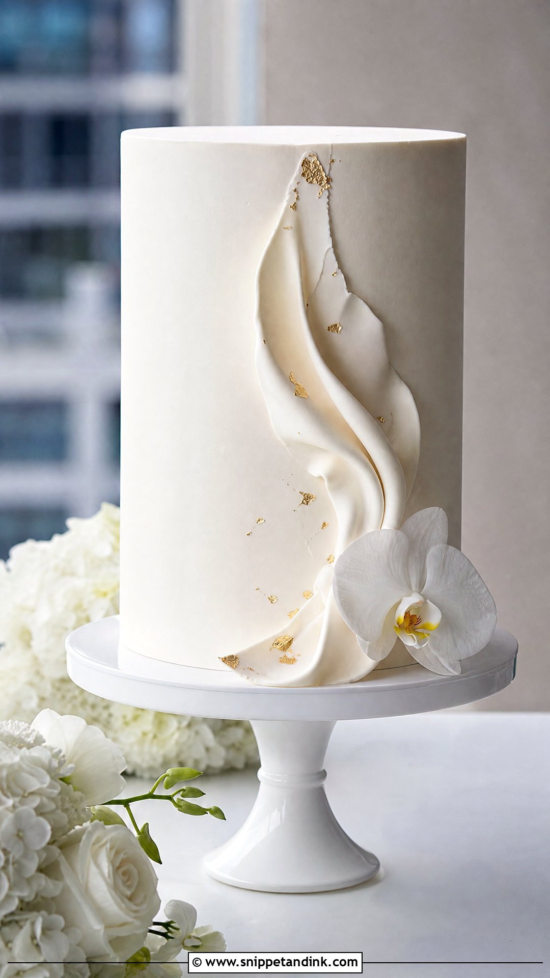 One Tier Modern Wedding Cake - Snippet and Ink - 25 One Tier Wedding Cake Ideas