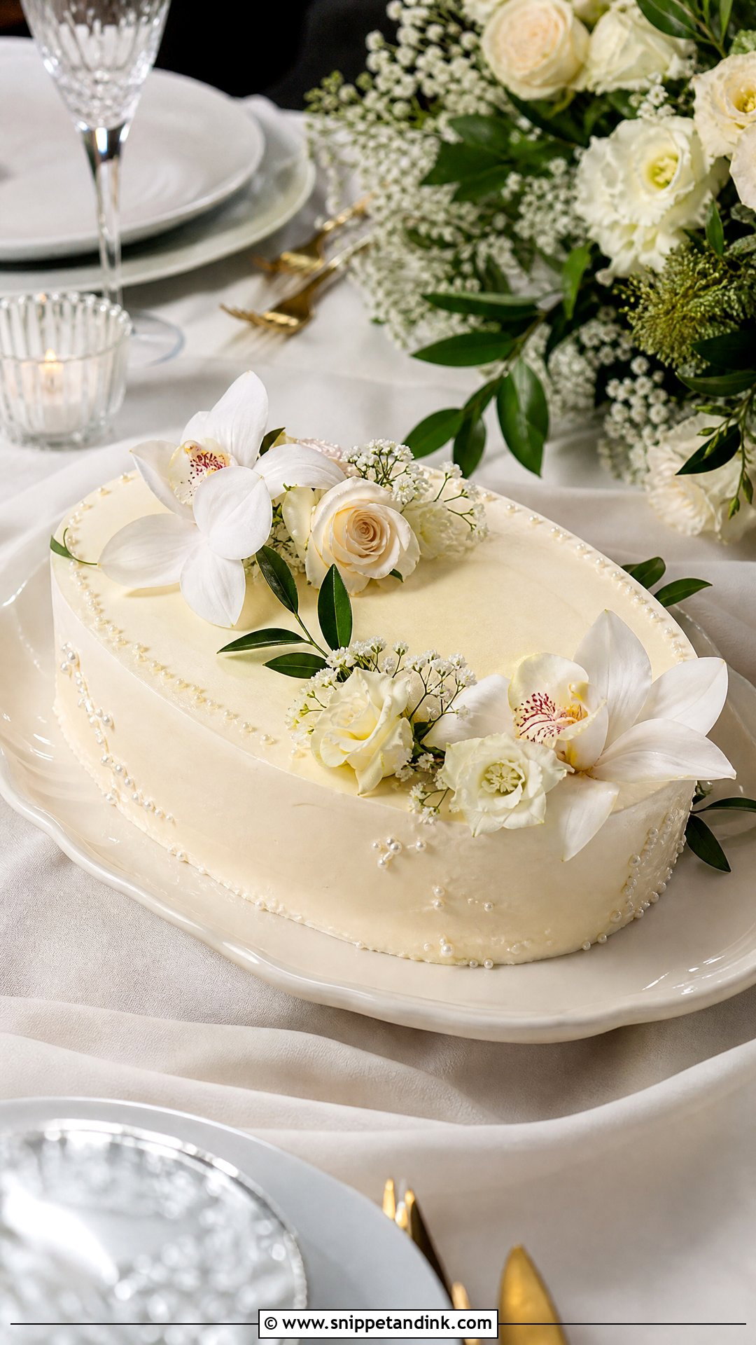 One Tier Oval Wedding Cake - Snippet and Ink - 25 One Tier Wedding Cake Ideas