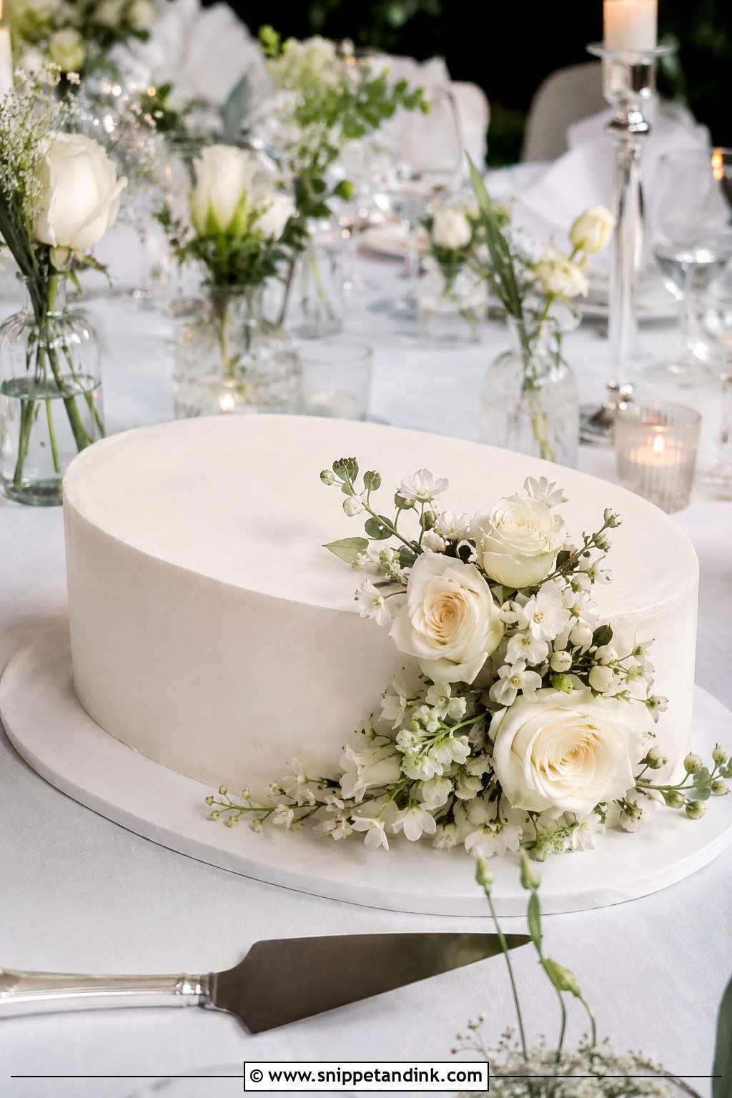 One Tier Oval Wedding Cake - Snippet and Ink - 20 1 Tier Wedding Cake Designs