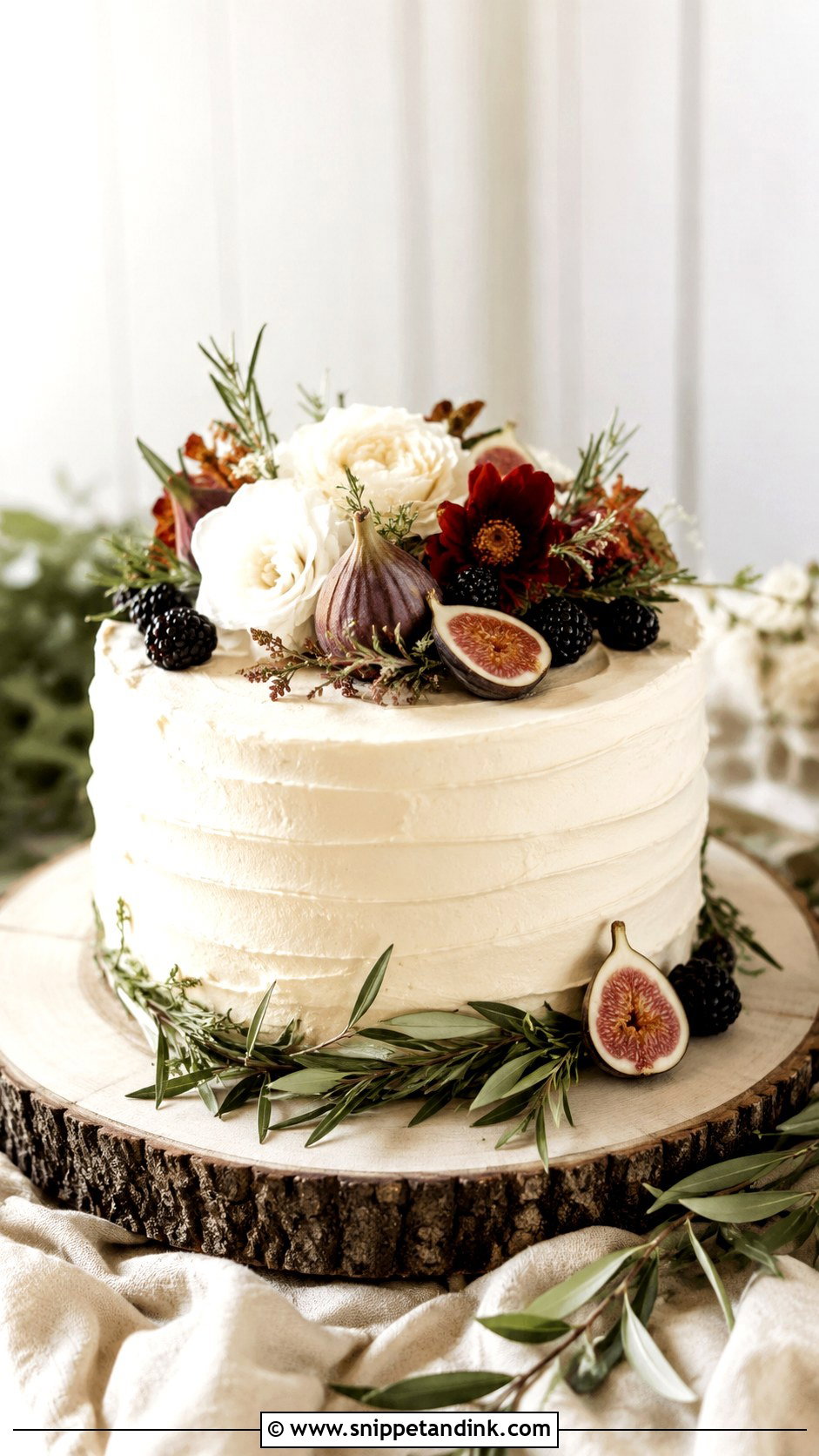 One Tier Rustic Buttercream Wedding Cake - Snippet and Ink - 25 One Tier Fall Wedding Cake Ideas